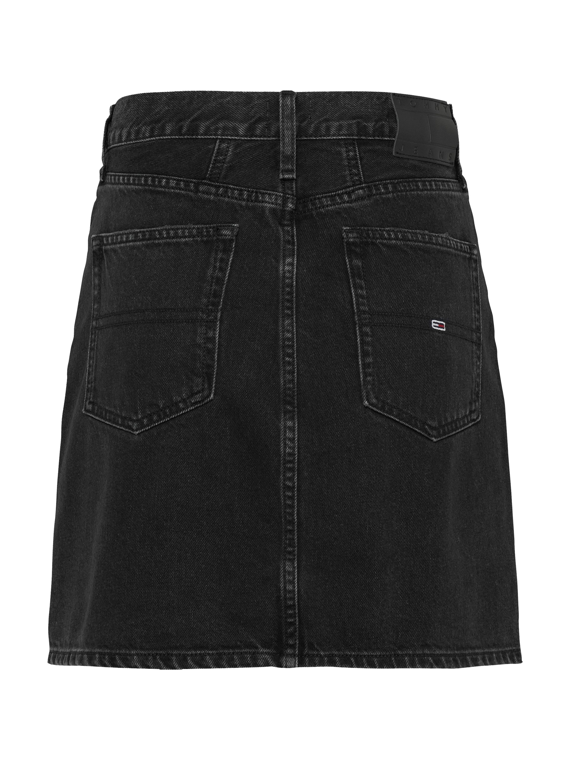 TOMMY Jeans rok MOM SKIRT BI8080 in zwarte was, in mini-lengte