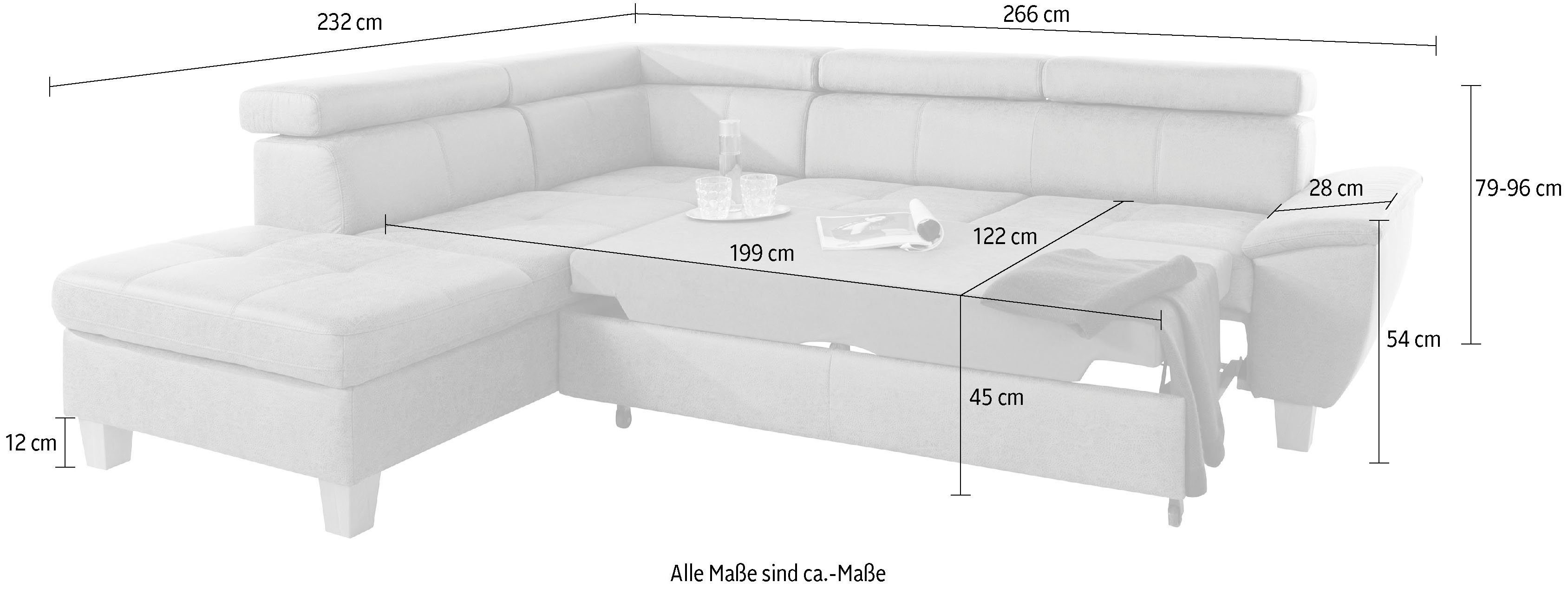 exxpo - sofa fashion Hoekbank Enya, uitgebreide afwerking, hoog zitcomfort, comfortabel, L-vorm