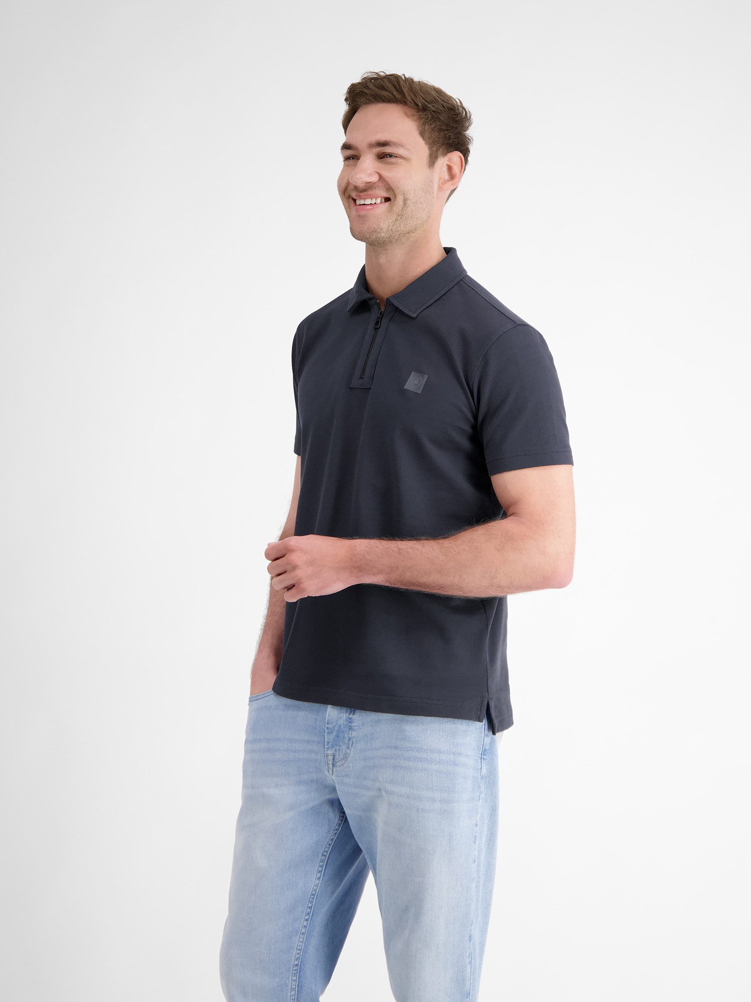 Lerros Poloshirt LERROS heren poloshirt met ritskraag