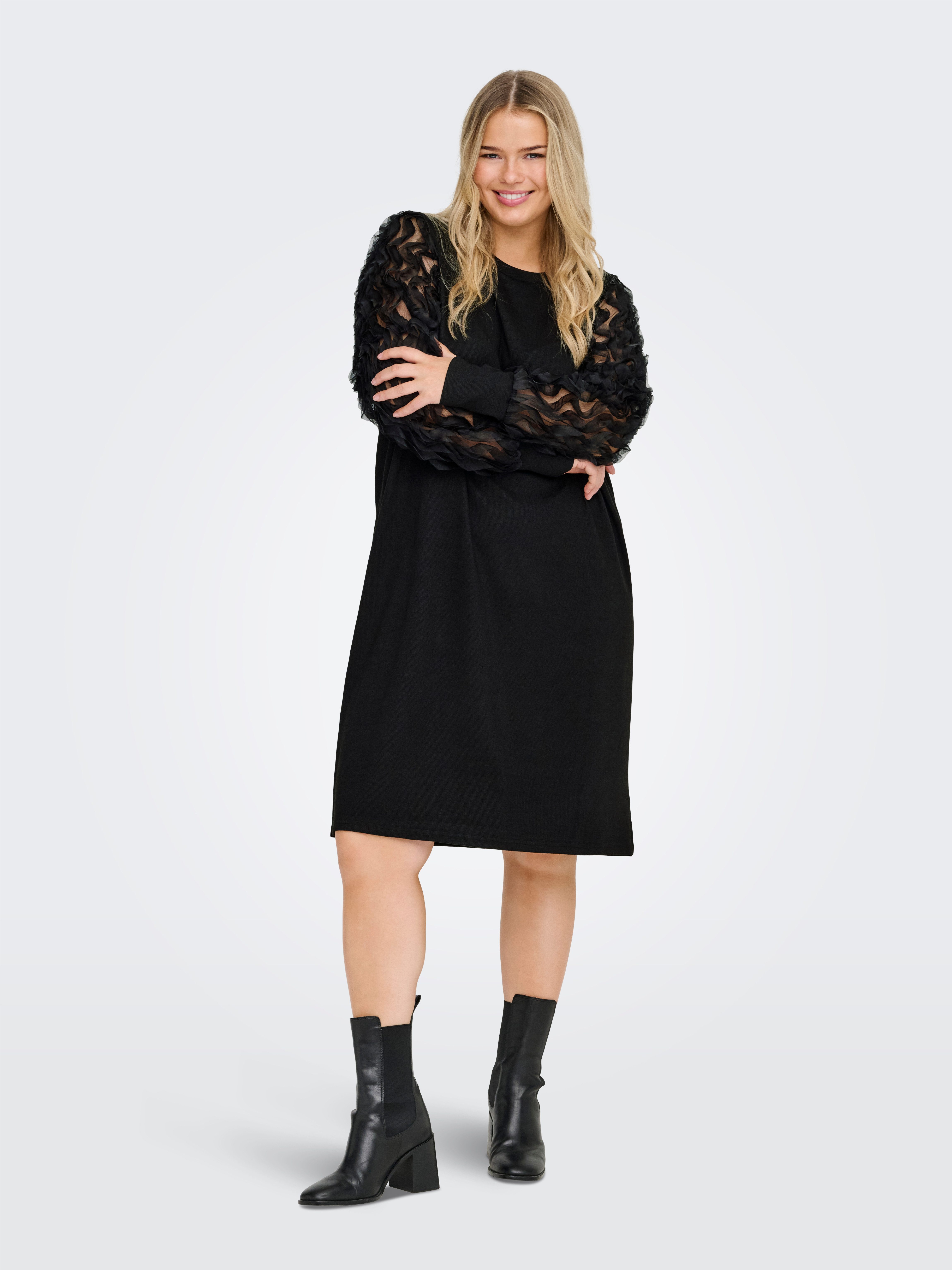 ONLY CARMAKOMA Mini-jurk CARAMIRA L/S O-NECK ABK DRESS JRS