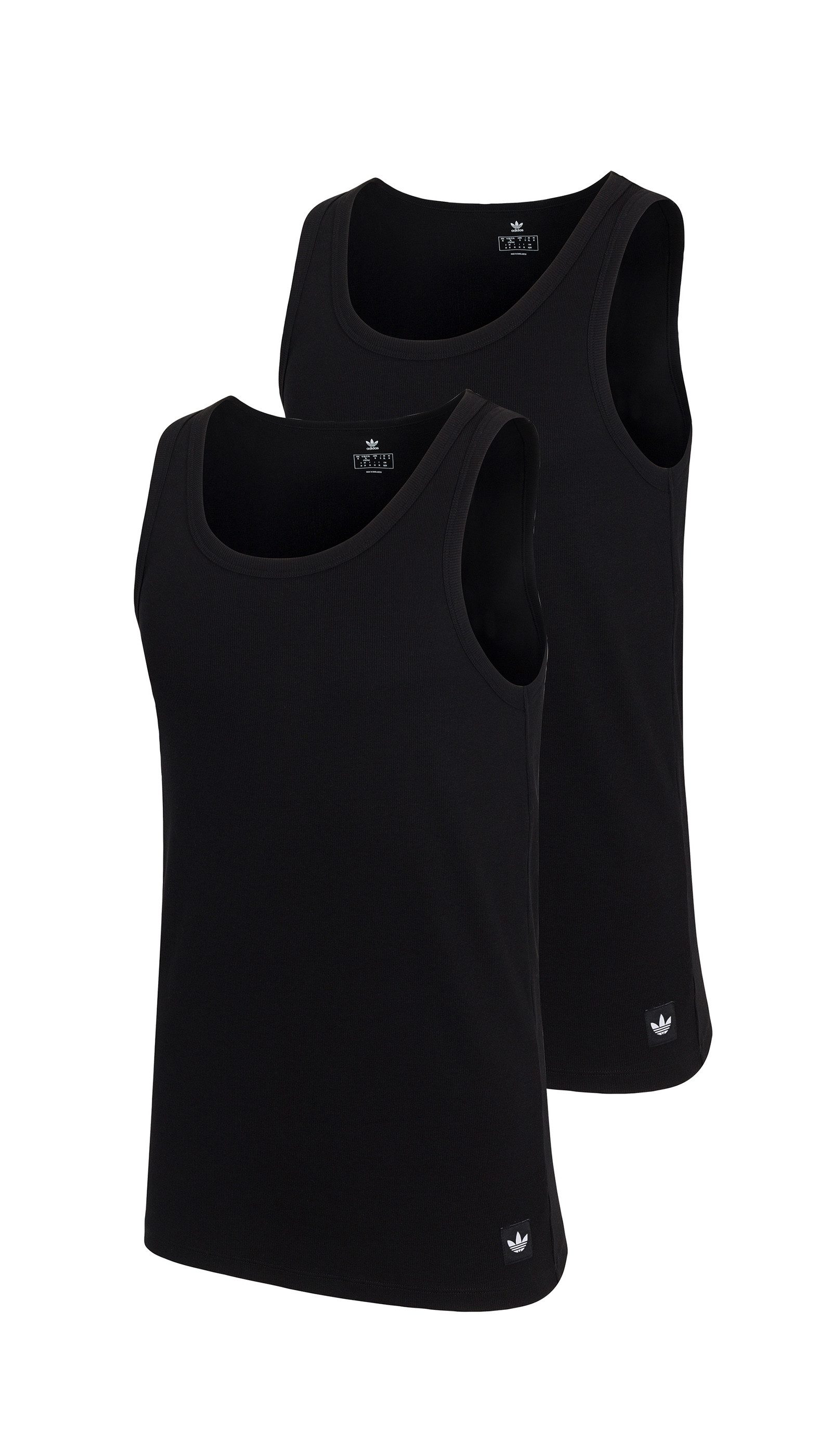 adidas Originals Muscle-shirt met subtiel merklogo aan de zoom (Set van 2) heren tanktops maat S zwart