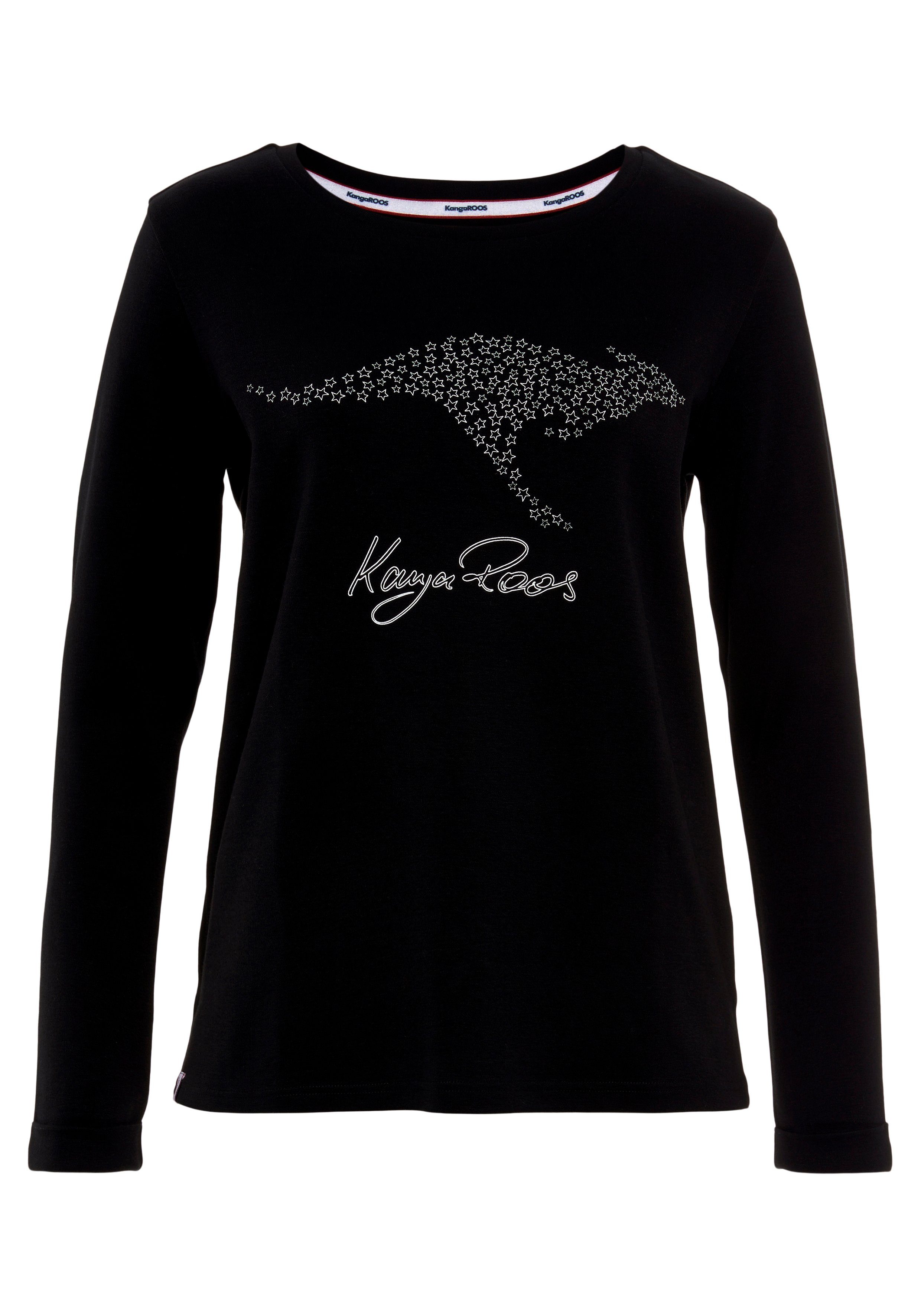 KangaROOS Sweatshirt Lange mouwen, figuurvolgend, effen, met ronde hals