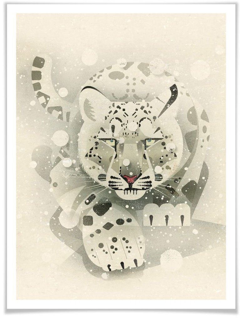 Wall-Art Poster Sneeuwluipaard Poster, artprint, wandposter (1 stuk)