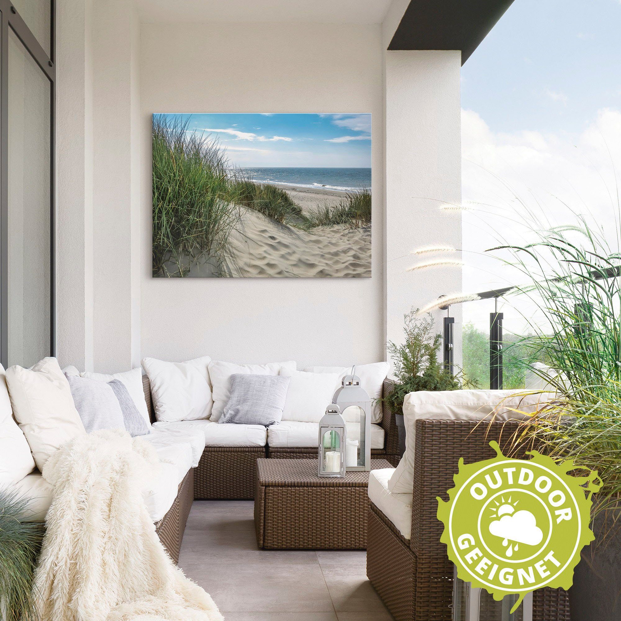 Artland Artprint Duinlandschap in de zomer aan de Noordzee als artprint van aluminium, artprint voor buiten, artprint op linnen, poster, muursticker
