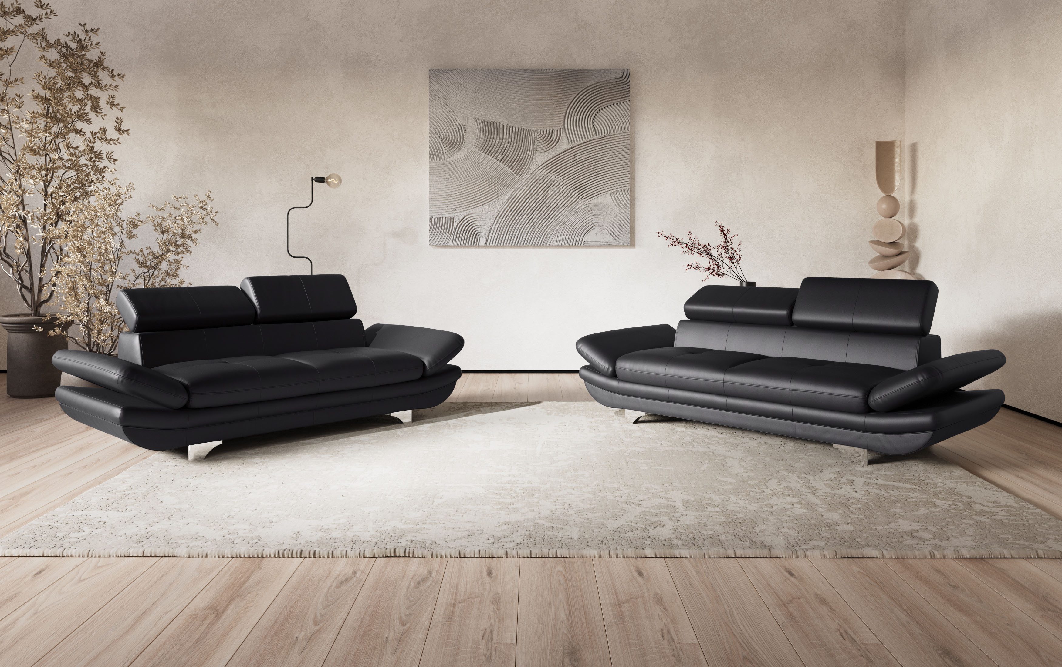 COTTA 3-zitsbank Enterprise Big-sofa, met verstelbare armleuning en rugleuning