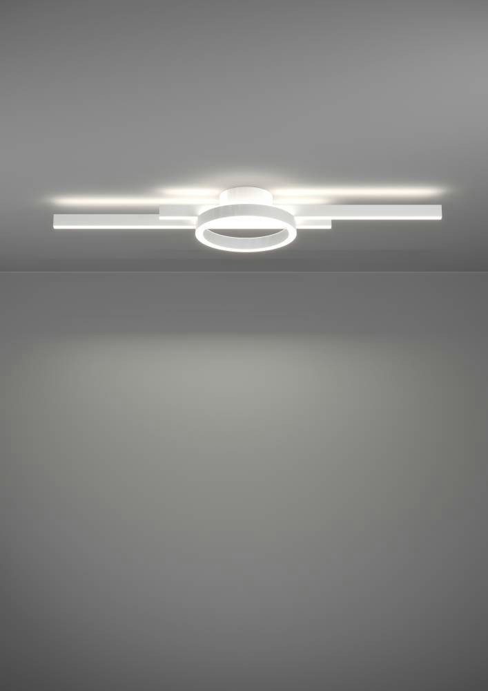 EGLO Plafondlamp AMANDOLO Deckenlampe, Alu, Stahl und Kunststoff, Flurlampe, Lampe dimmbare plafondlamp, afstandsbediening, metaal in wit, rgb backlight (1 stuk)