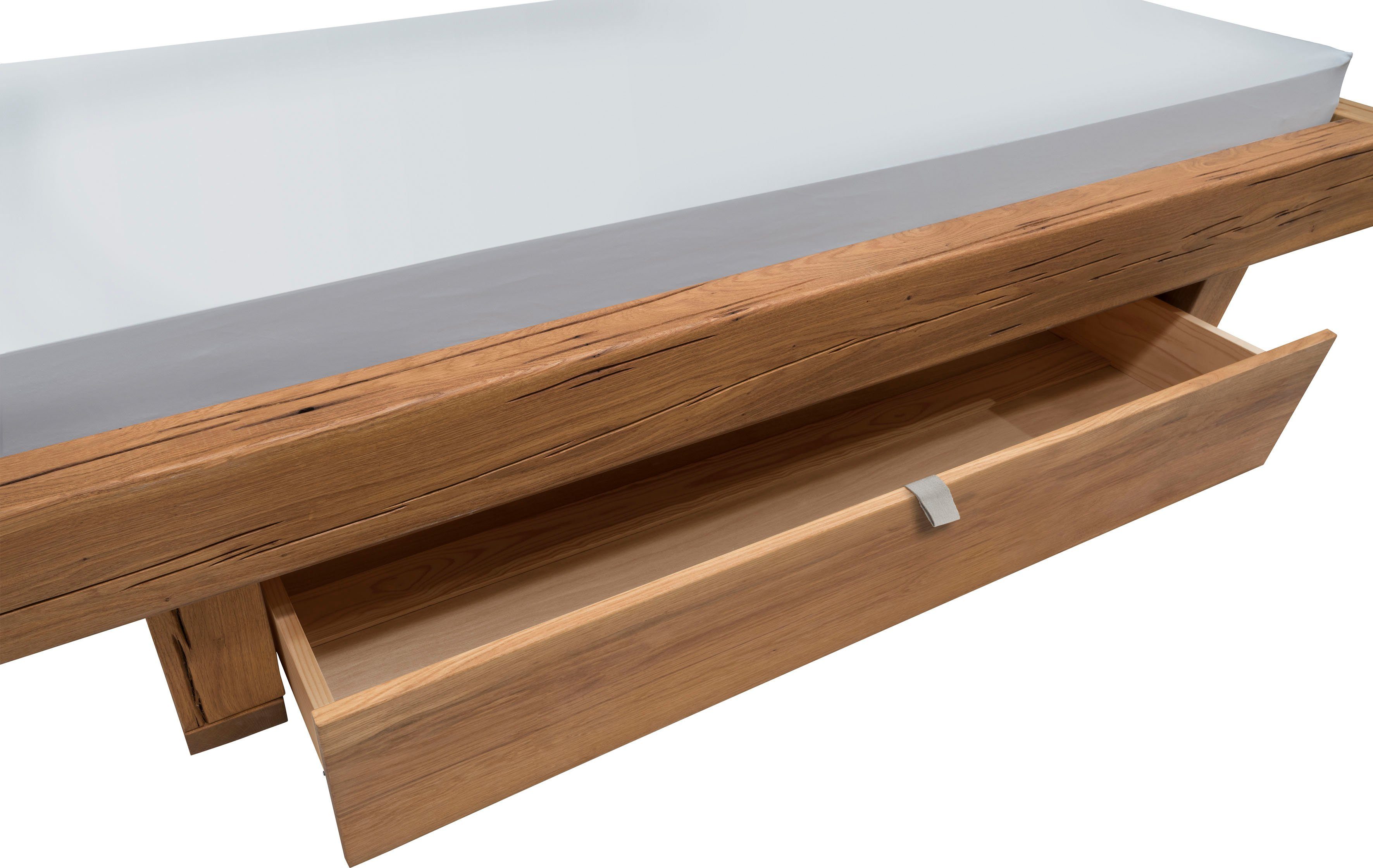 Premium collection by Home affaire Bedlade Ultima van massief, gebruikt hout met opzettelijke groeinerven, passend bij het bed "ultima"