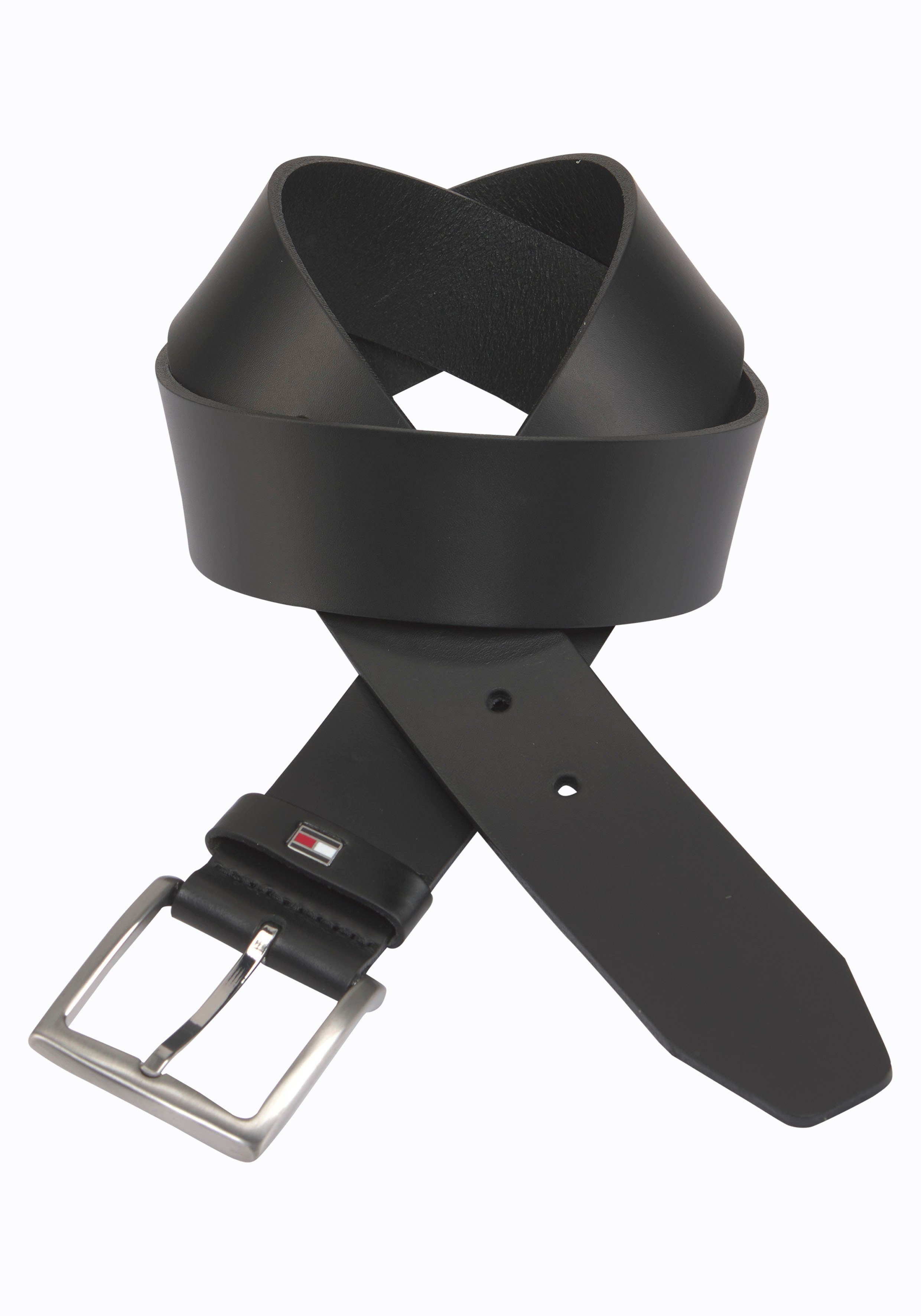 Tommy Hilfiger Leren riem New Denton 4 cm NEW DENTON RIEM met vlag-logo lus