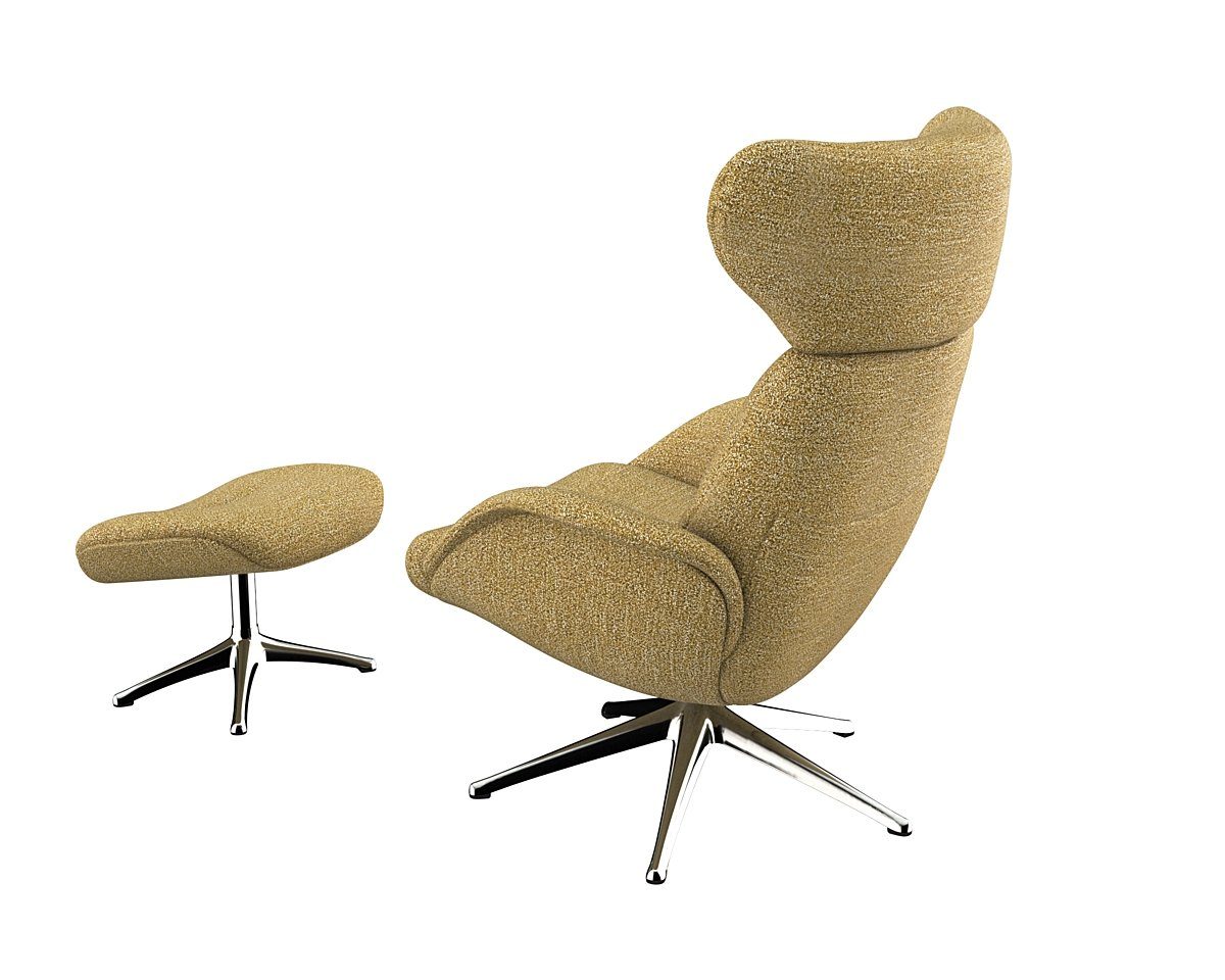 FLEXLUX Relaxfauteuil More, functionele stoel, gestoffeerde stoel, armleunstoel, TV-fauteuil Premium comfort, rug- en hoofdeindeverstelling, draaibaar, voet van aluminium