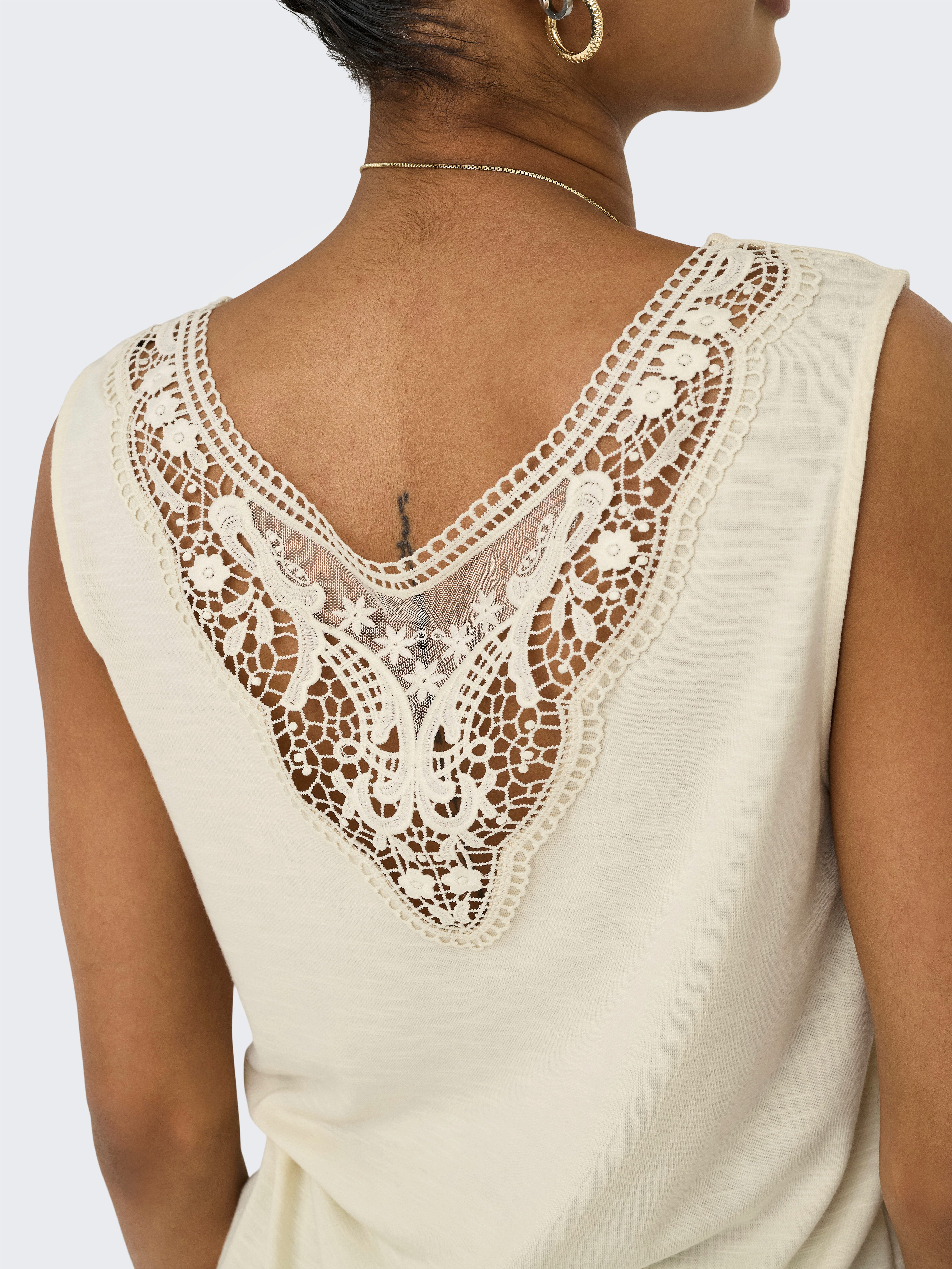 Only Kanten top ONLFREDA S/L U-NECK MIX TOP BOX JRS