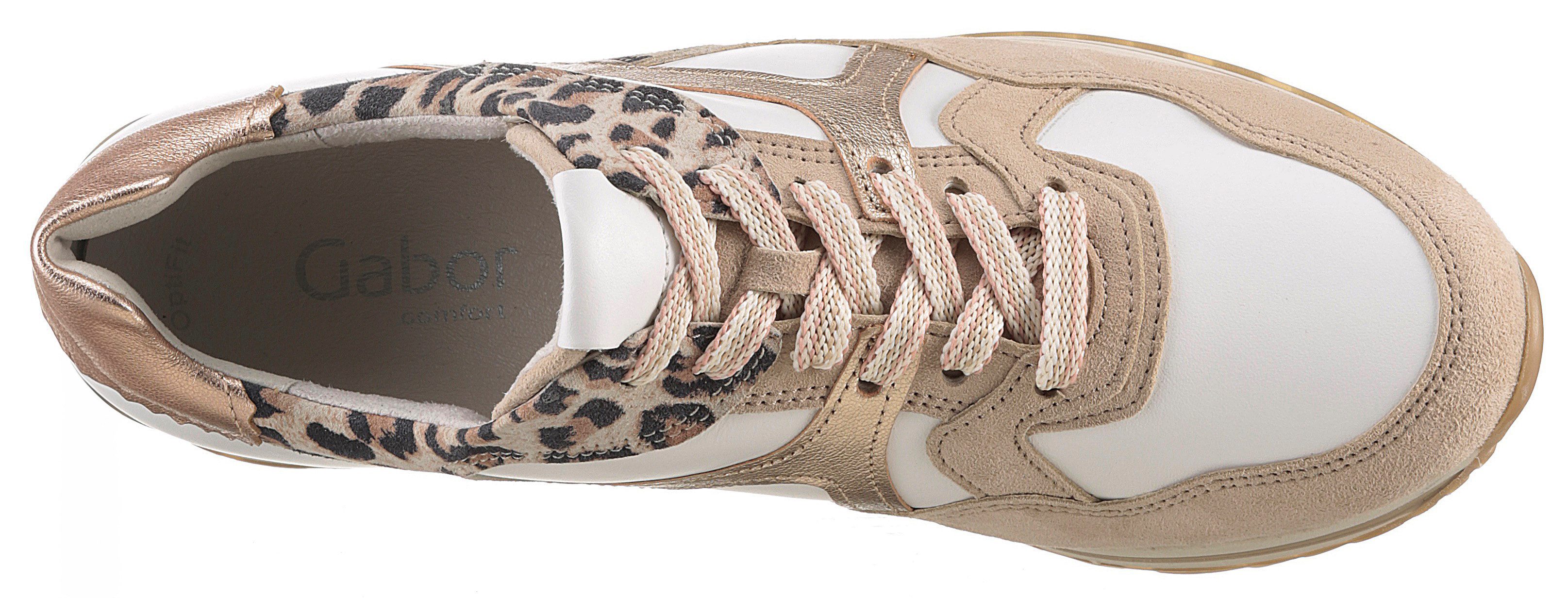 Gabor Plateausneakers Turijn , vrijetijdsschoen, lage schoen, veterschoen, comfortabele breedte h (=zeer breed)