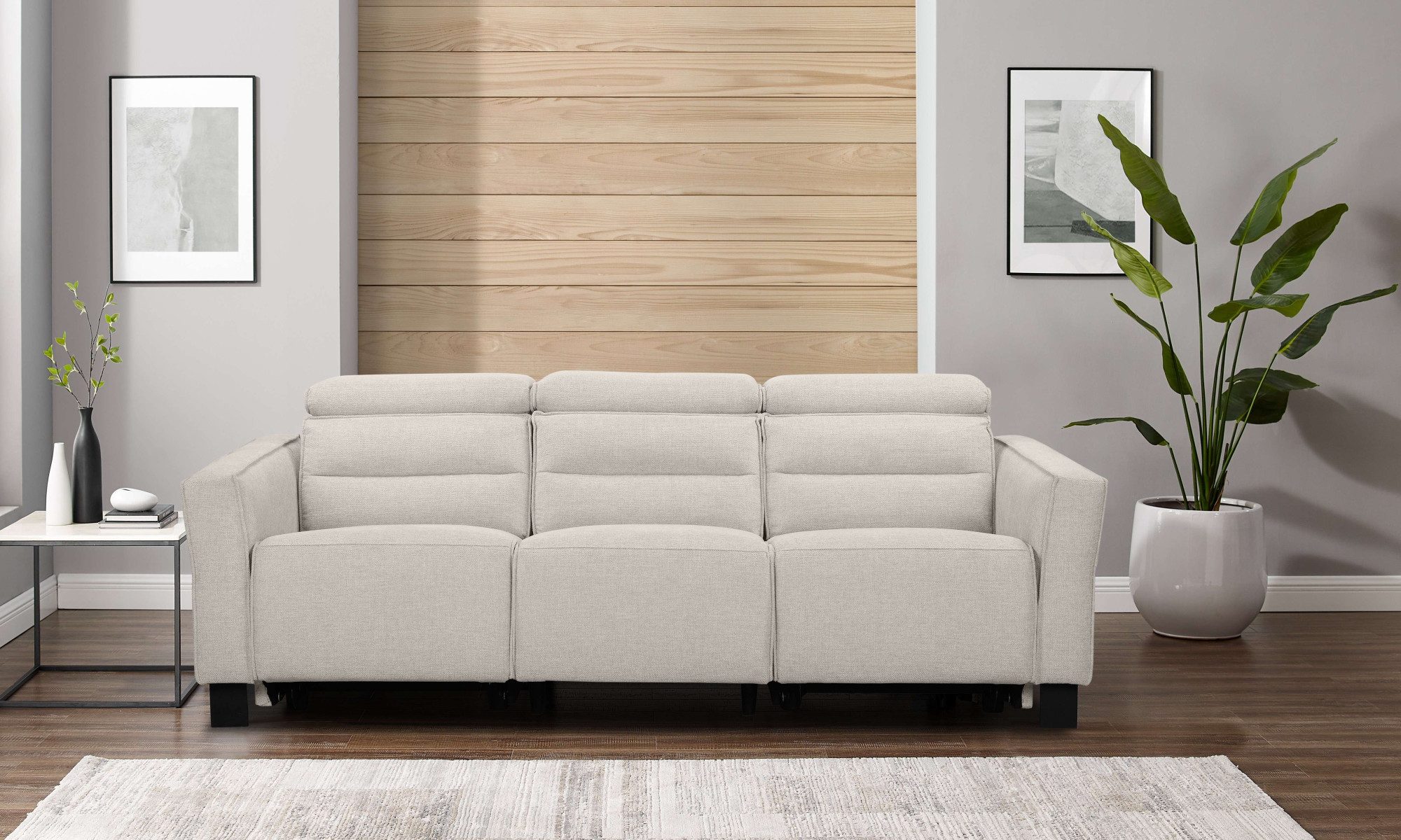 Places of Style 3-zitsbank Carpari, 224 cm, handmatige of elektrische relaxfunctie in 2 zitplaatsen