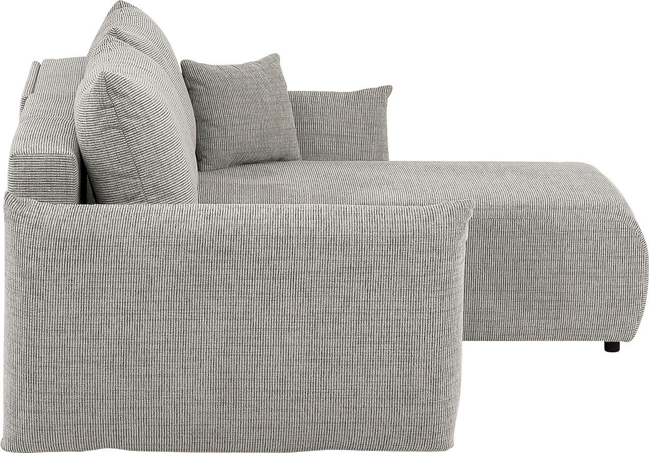 INOSIGN Hoekbank MAVAS bedbank met bedkist, L-model, ca. 257/127 cm (ligoppervlak 212/145 cm), ribfluweel, chenille, structuur