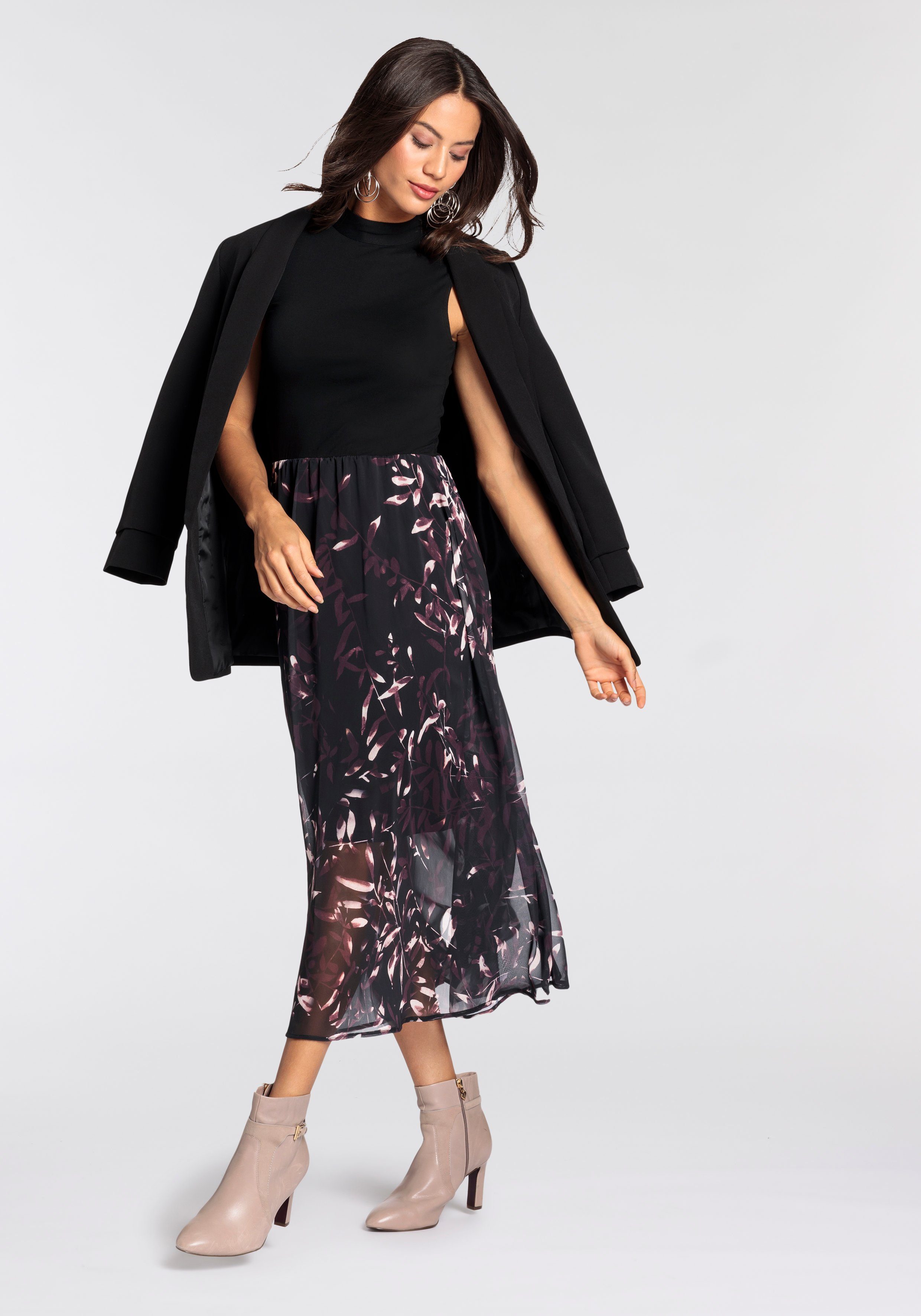 Laura Scott Chiffon jurk voor chique gelegenheden en casual vrijetijdlooks, kuitlang