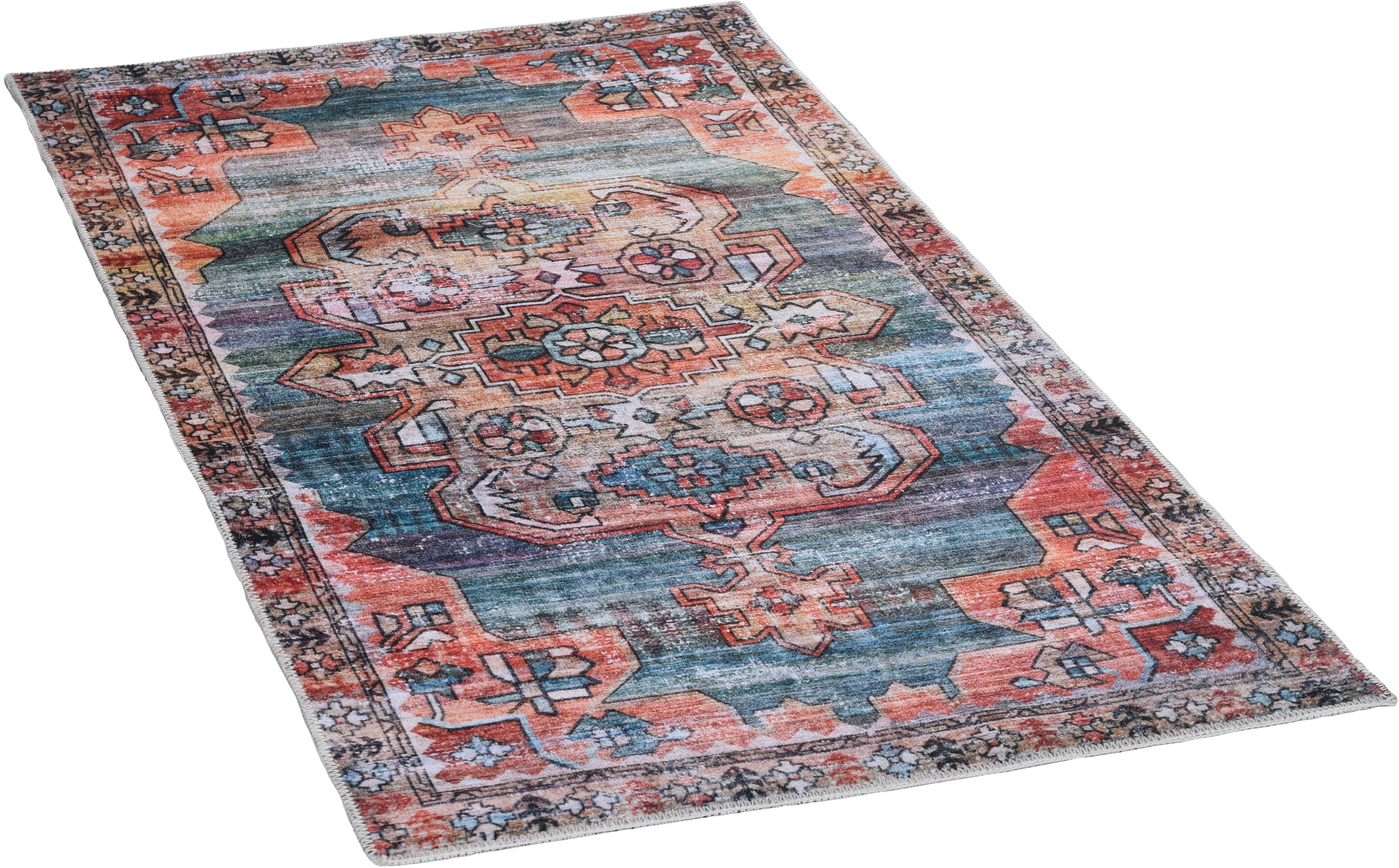 Gino Falcone Vloerkleed Adara GF 091 Platweefsel, oriënt-look, vintage-design, wasbaar