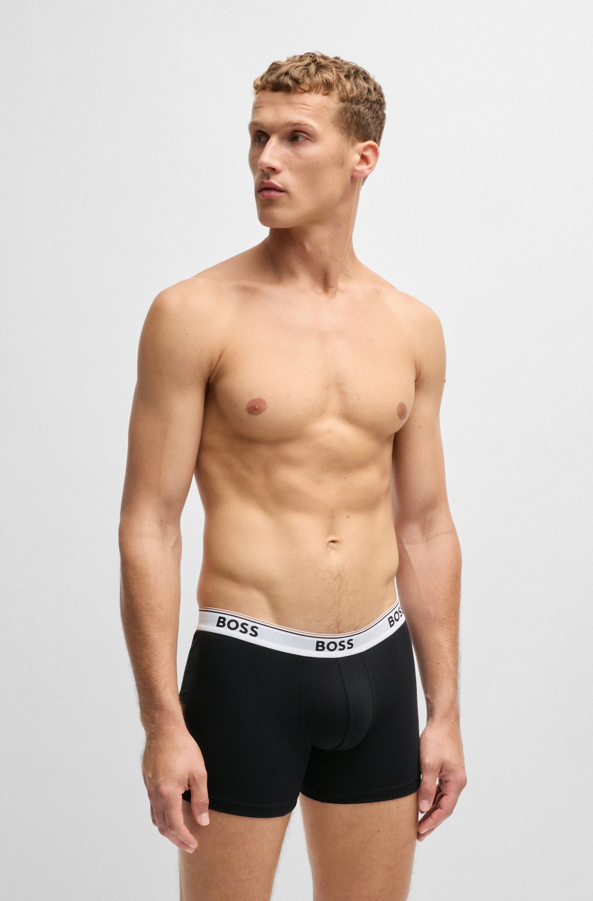 BOSS Lange boxershort BRIEF 3 PACK met in kleur bijpassende weefband (3 stuks)