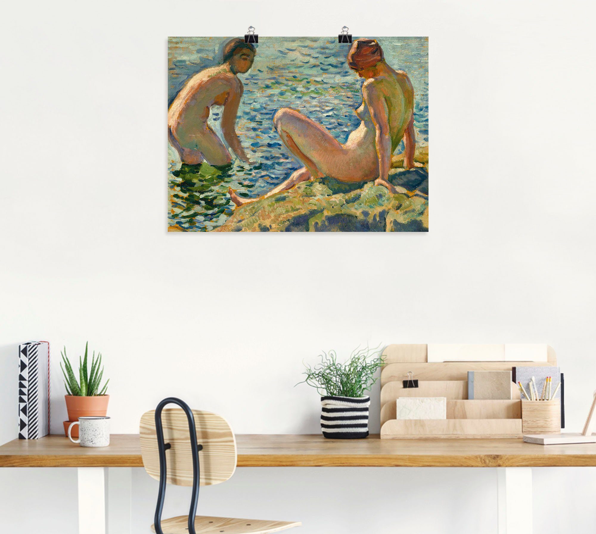 Artland Artprint Les Baigneuses. De zwemmers als artprint van aluminium, artprint op linnen, muursticker of poster in verschillende maten