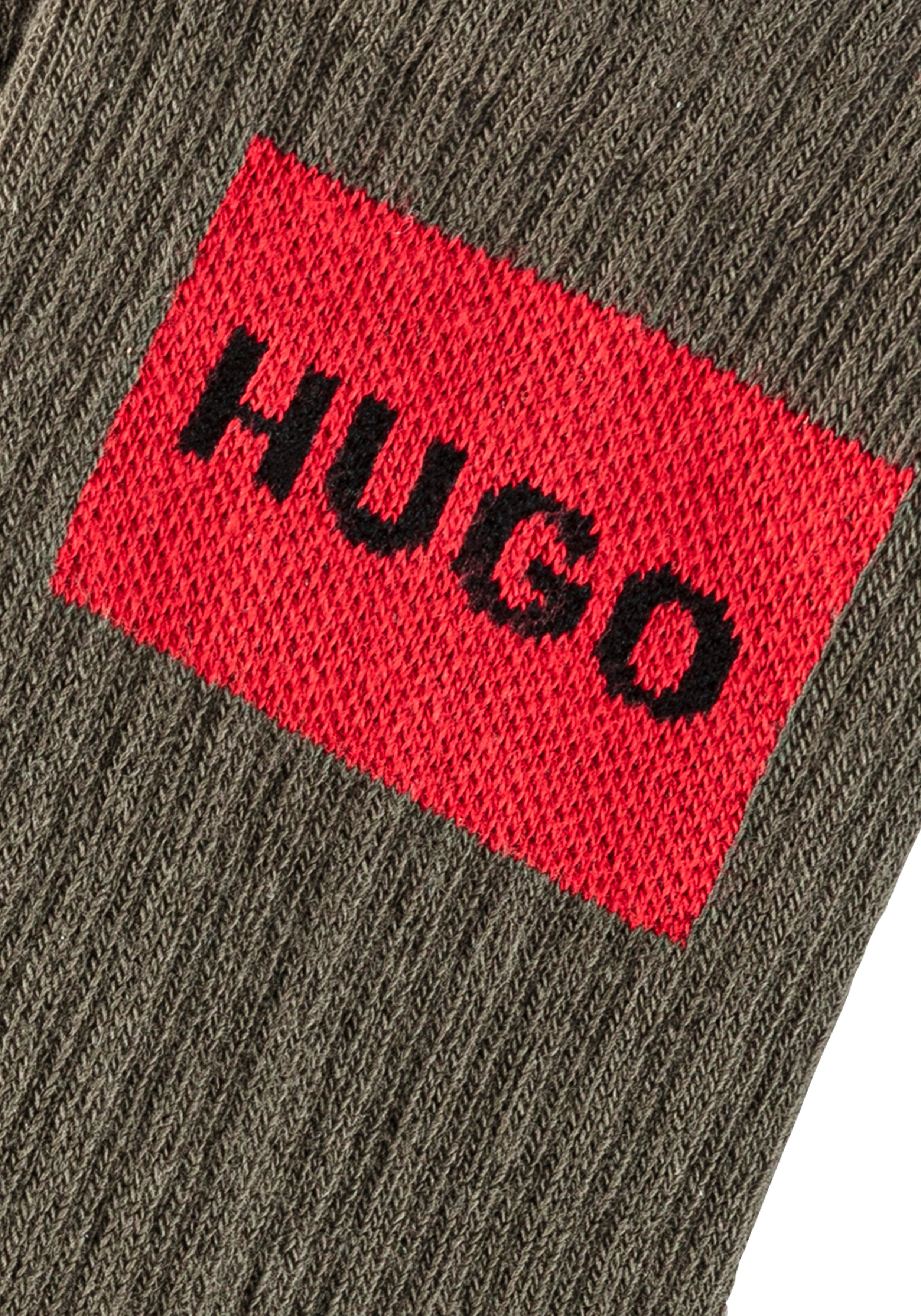 HUGO underwear Sokken 2P QS RIB LAB COL CC met gebreid hugo boss logo (2 paar Set van 2)