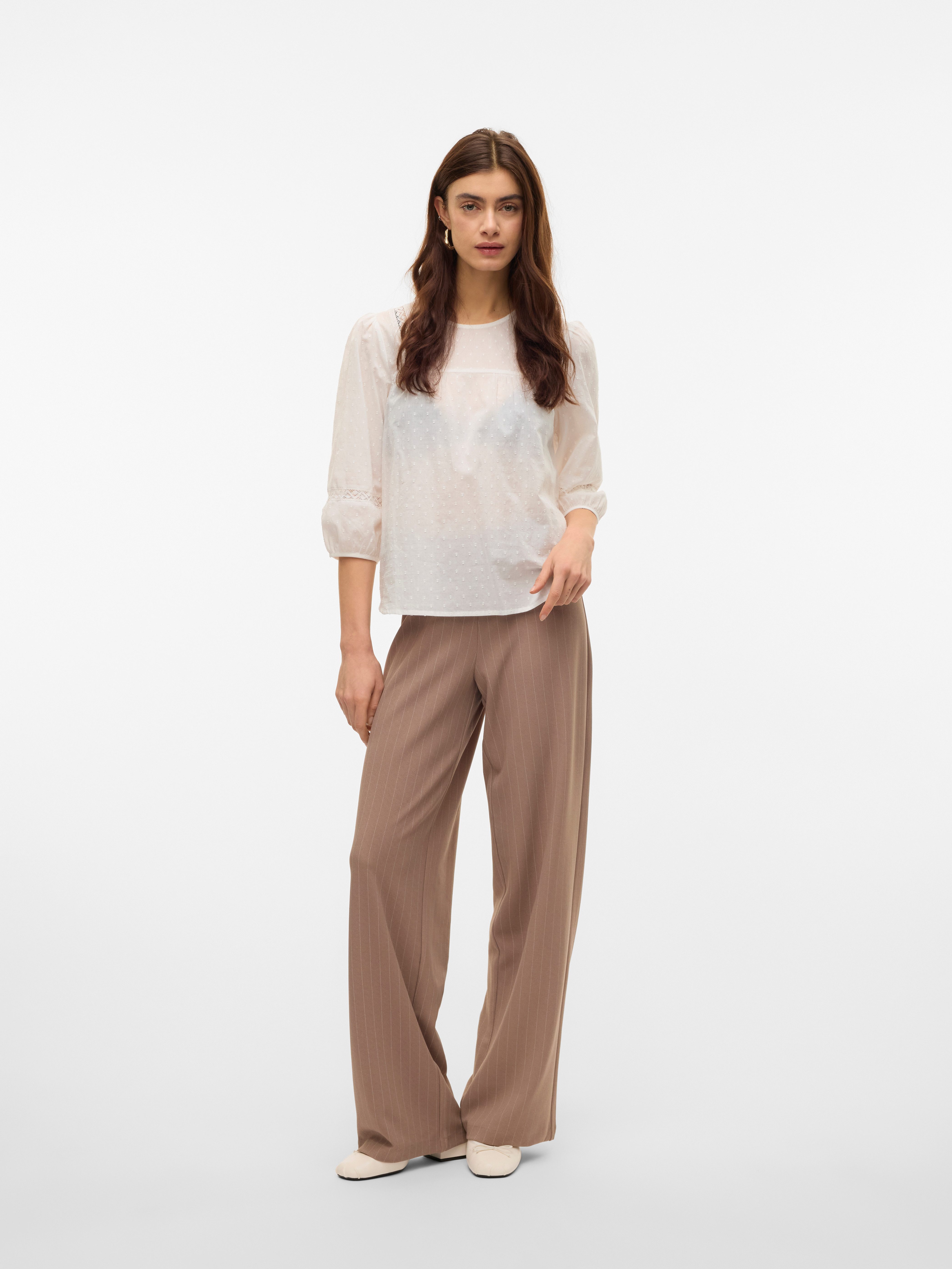 Vero Moda Blouse met lange mouwen VMTRINE 3/4 LACE TOP WVN GA NOOS