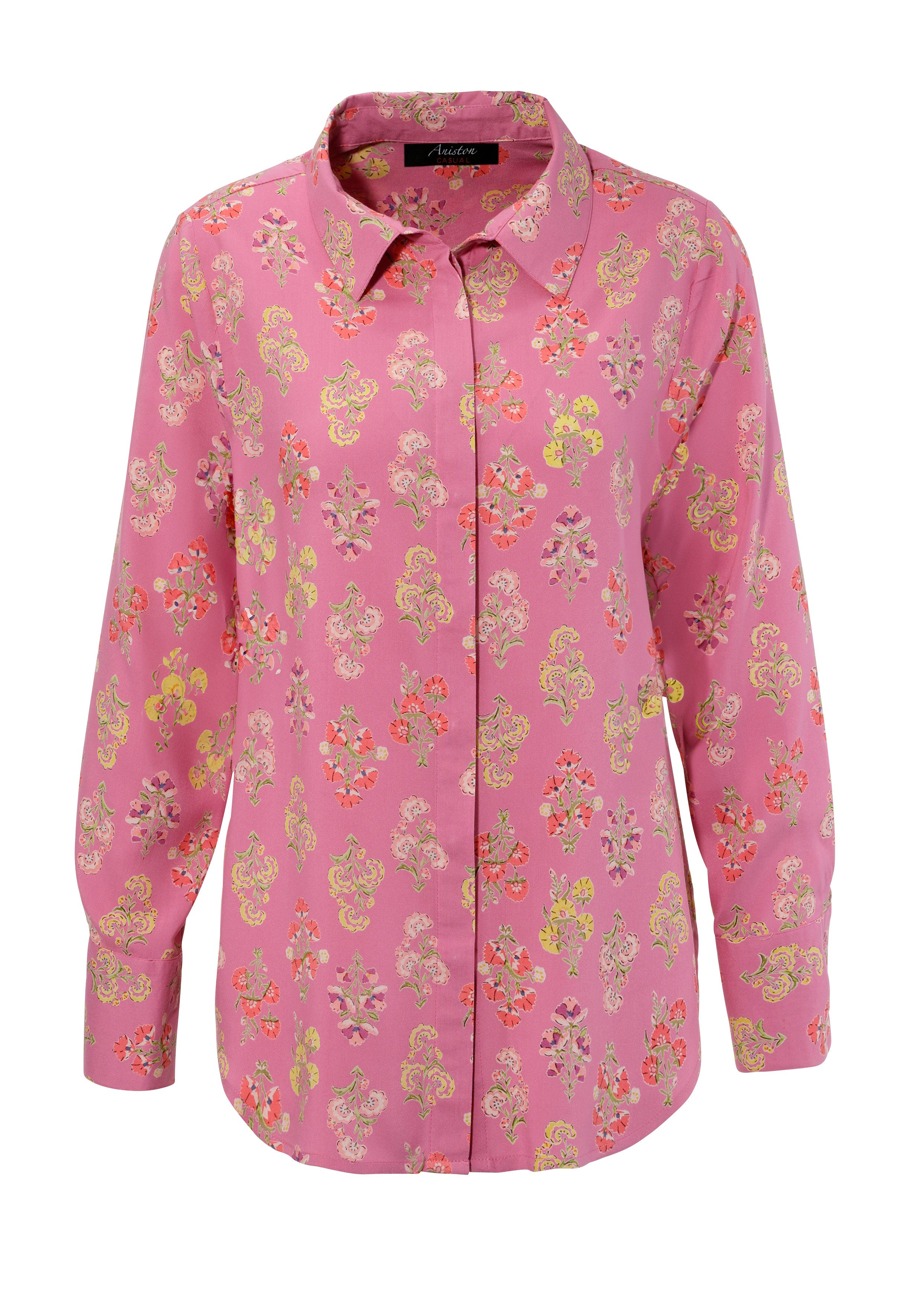 Aniston CASUAL Overhemdblouse met kunstzinnige, kleurharmonieuze bloemenprint - nieuwe collectie