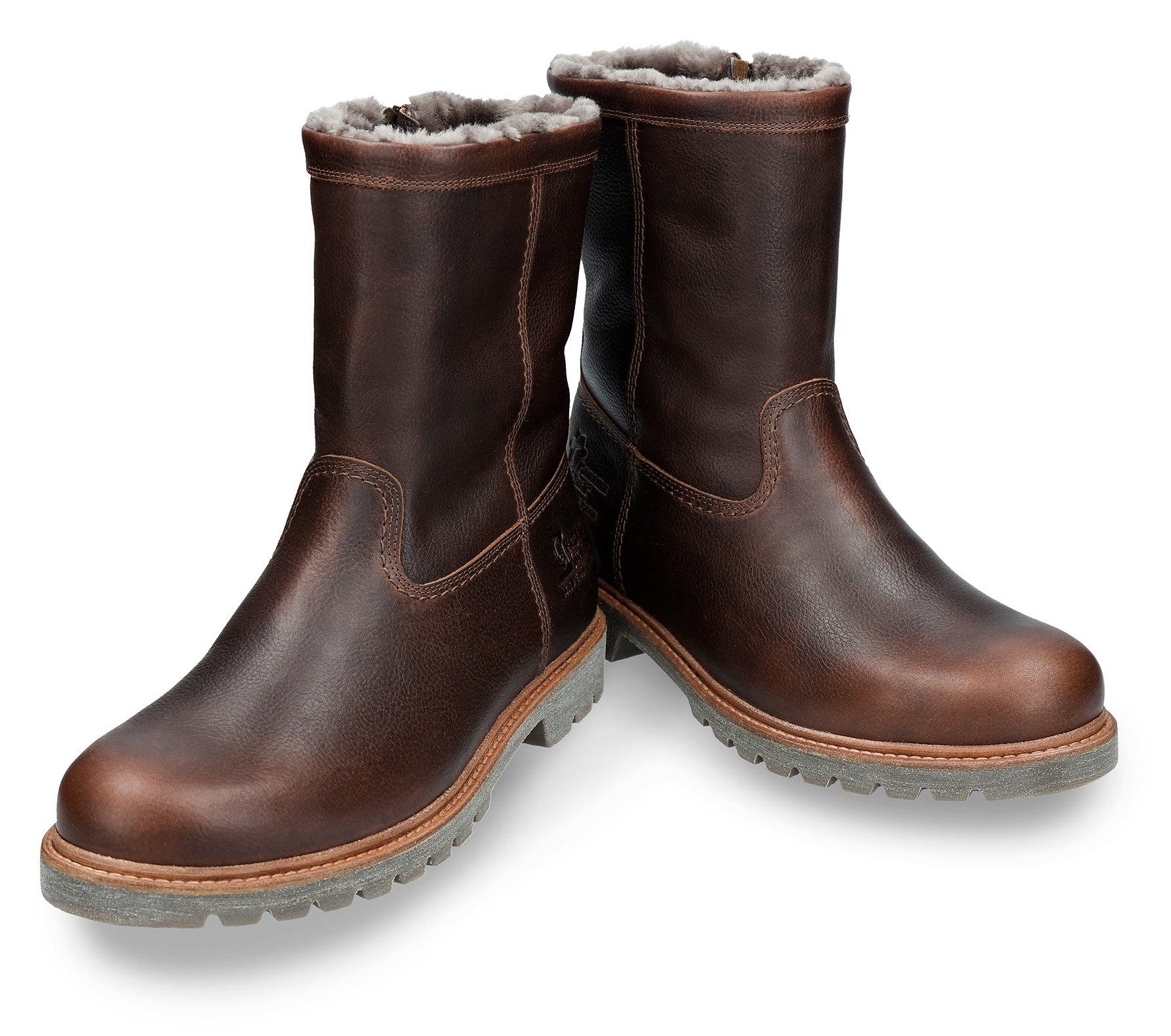 Panama Jack Winterlaarzen , blokhak, winterlaars, kort laarsje met luxe logo-embossing