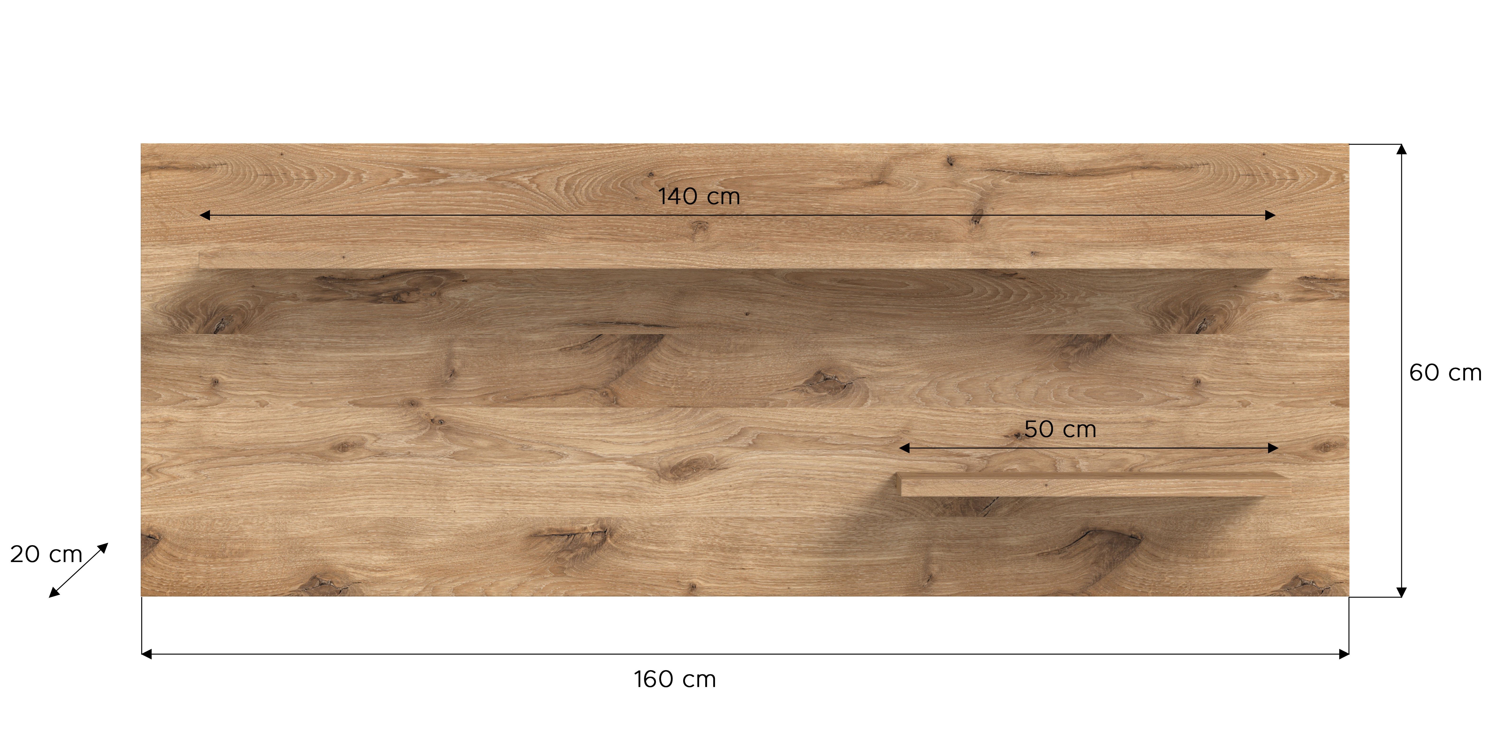 INOSIGN Wandrek Silvestris, Breedte 160 cm, 2 Planken, inclusief Montagemateriaal (1 stuk)