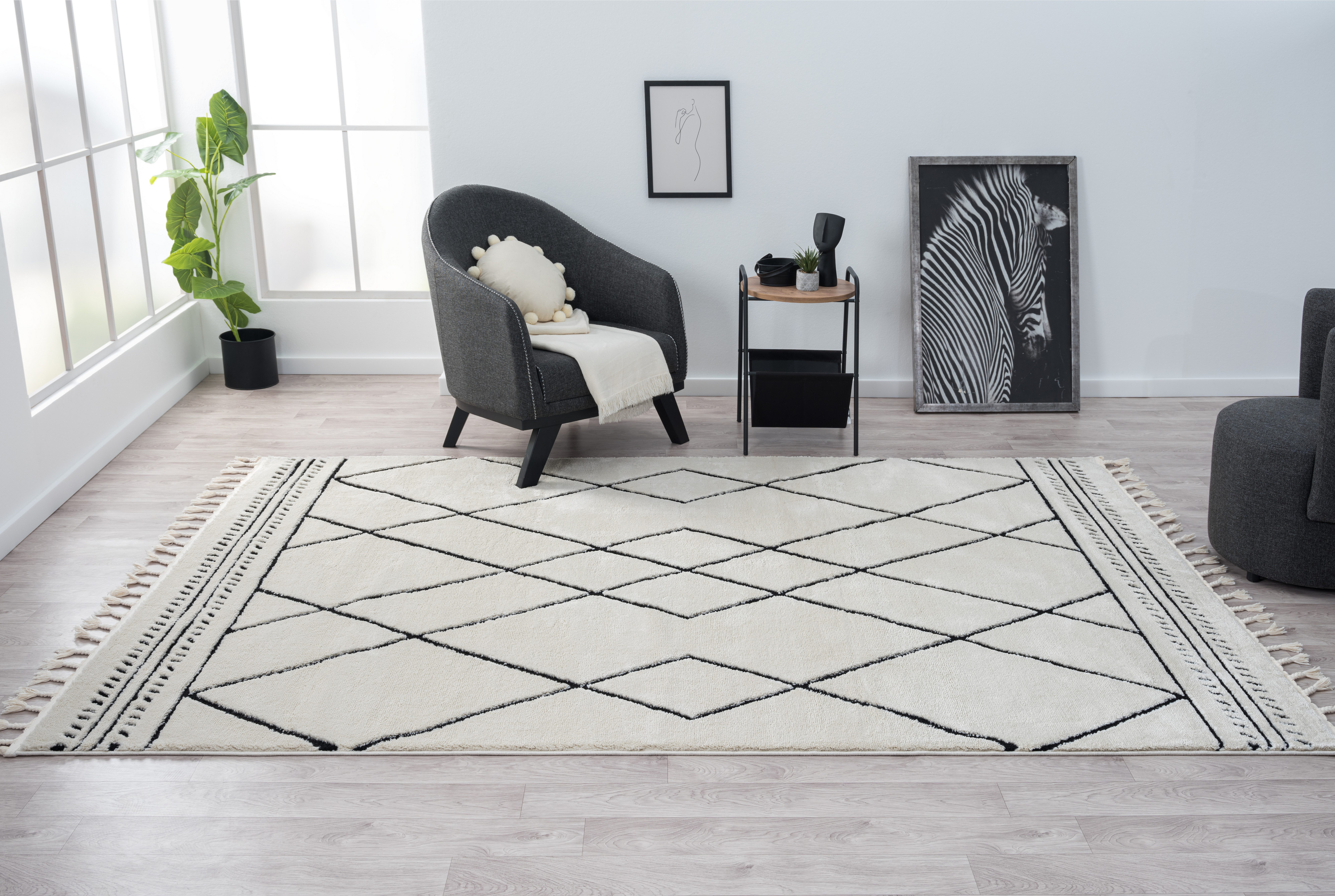 Myflair Möbel & Accessoires Hoogpolig vloerkleed Marokkaans Design, MAGAZIJNOPRUIMING! modern, marokkaans ontwerp, ruitenpatroon, zacht door hoogpolig