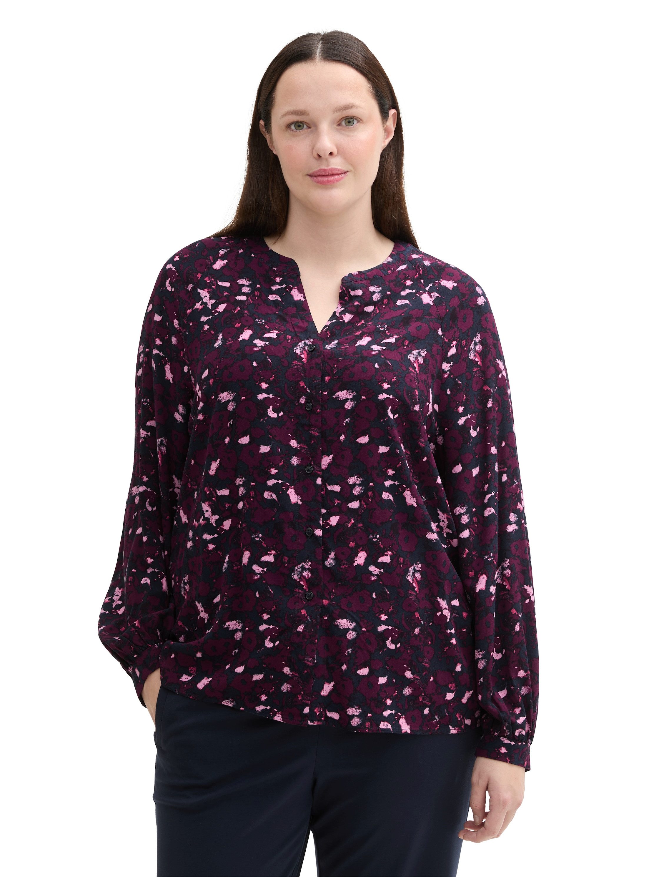 TOM TAILOR MY TRUE ME Blouse met lange mouwen met all-over print dames blouses maat 44 rood