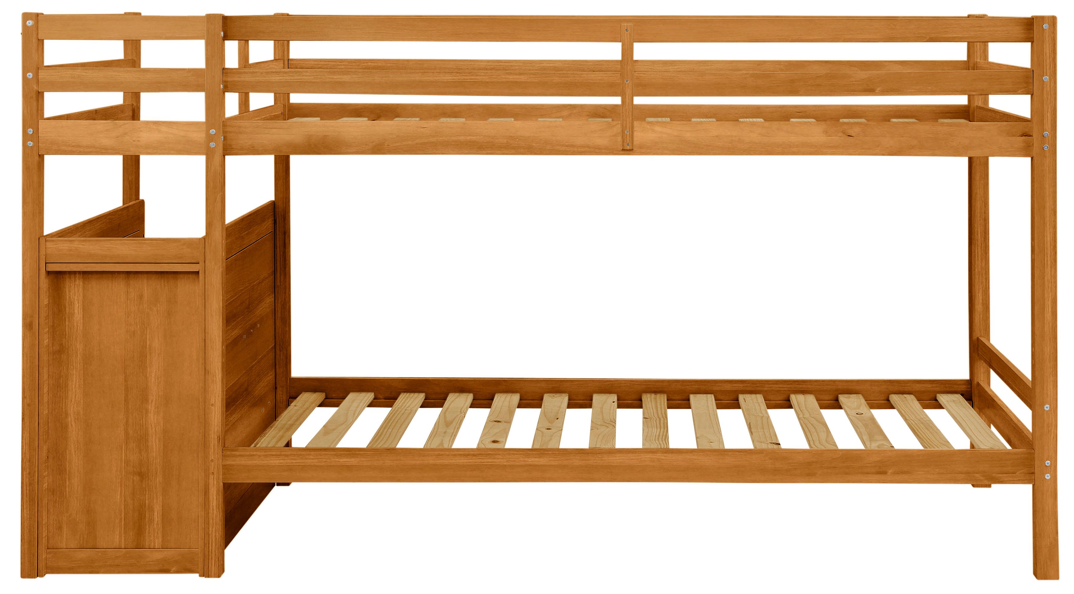Lüttenhütt Stapelbed Alpi, draagvermogen 250 KG! Grenenhout, stapelbed, inclusief lattenbodem, ligoppervlak 90x200 cm
