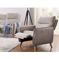atlantic home collection fauteuil neo in scandinavisch design met relaxfunctie en pocketveringskern bruin