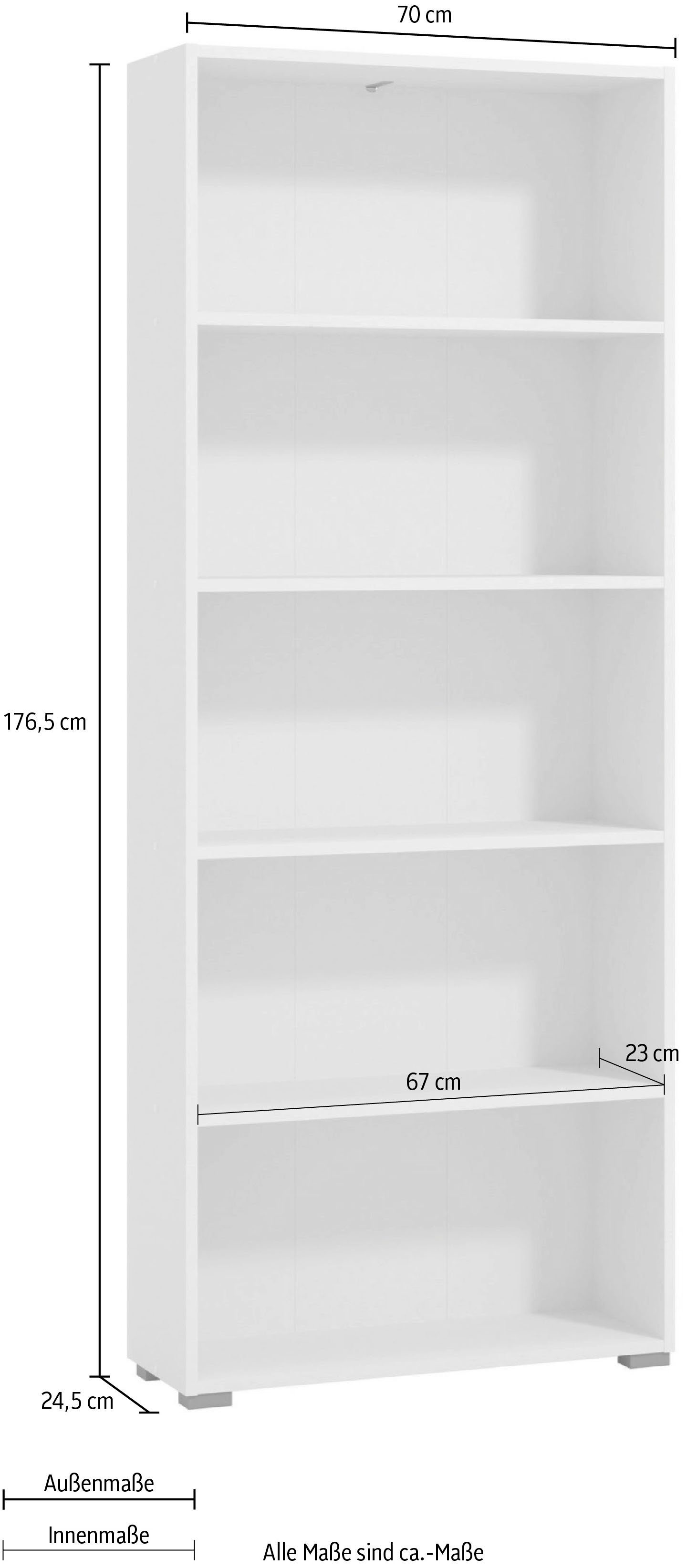 INOSIGN Ordnerrek Tomar 5 Boekenkast met veel opbergruimte, afmetingen (bxdxh): 70 x 24,5 x 176,5 cm