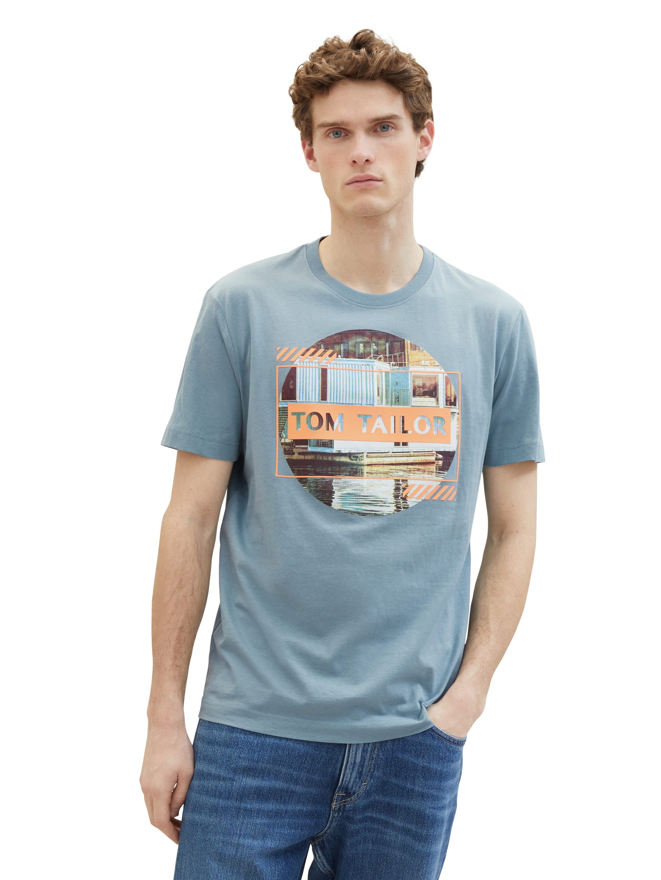 Tom Tailor Shirt met print van ademende zachte katoen