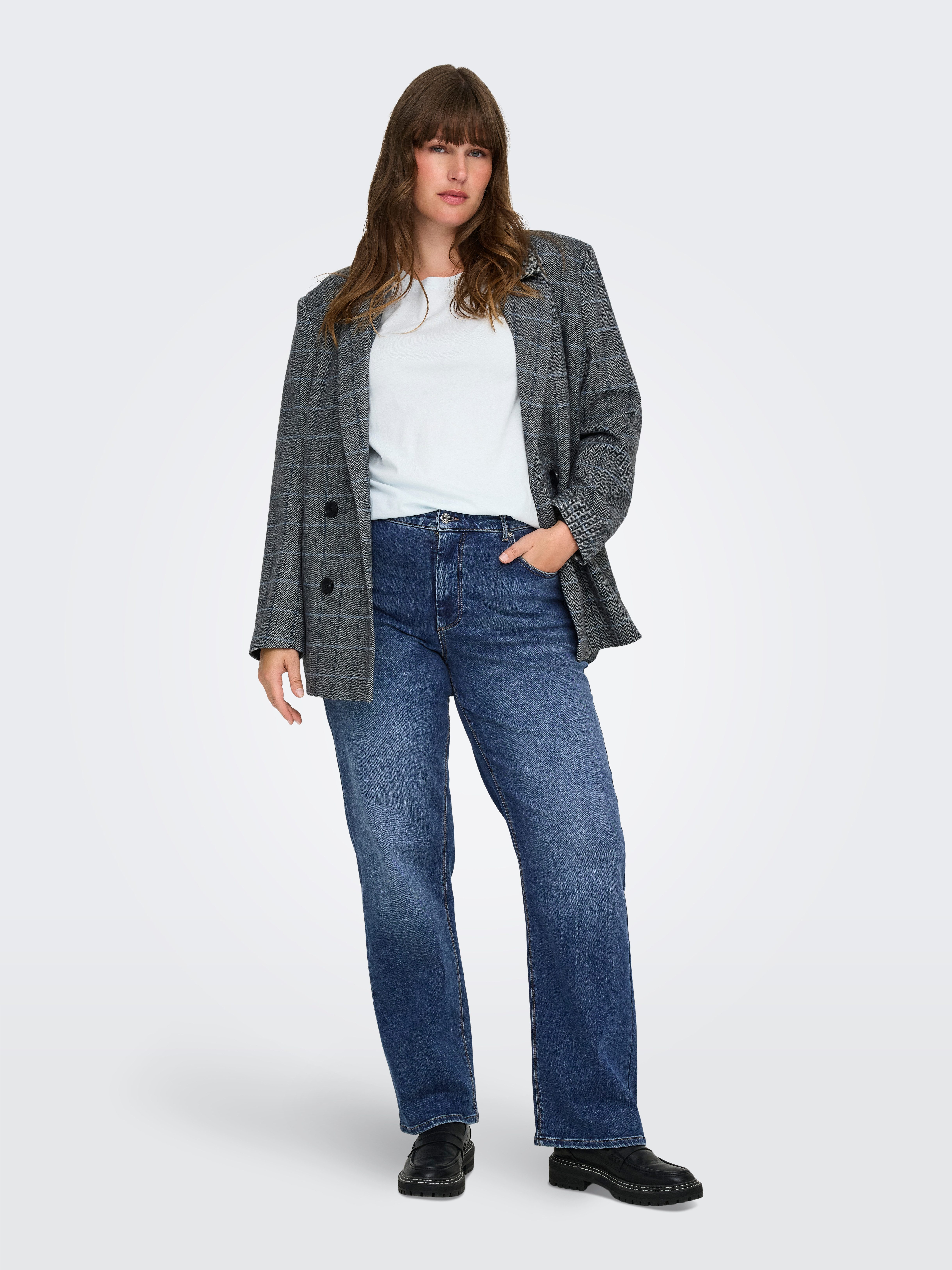 ONLY CARMAKOMA Straight jeans CARWILLY MID STRAIGHT DNM TAI021