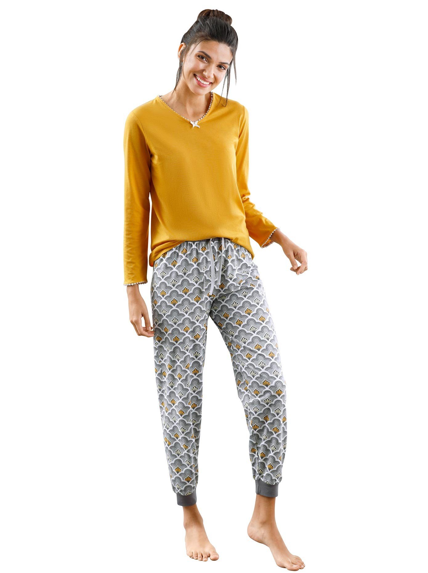 wäschepur Pyjama top Pyjamashirt (1-delig) dames pyjama's maat 36/38 geel
