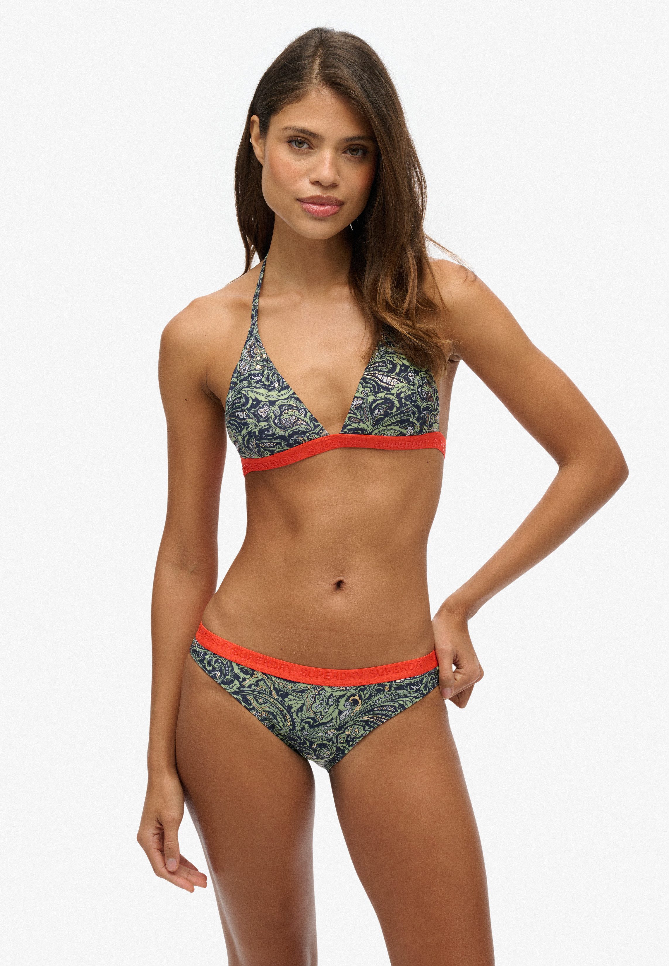 Superdry Triangel-bikinitop PRINT TRIANGLE BIKINI TOP dames triangelbikini's maat S groen