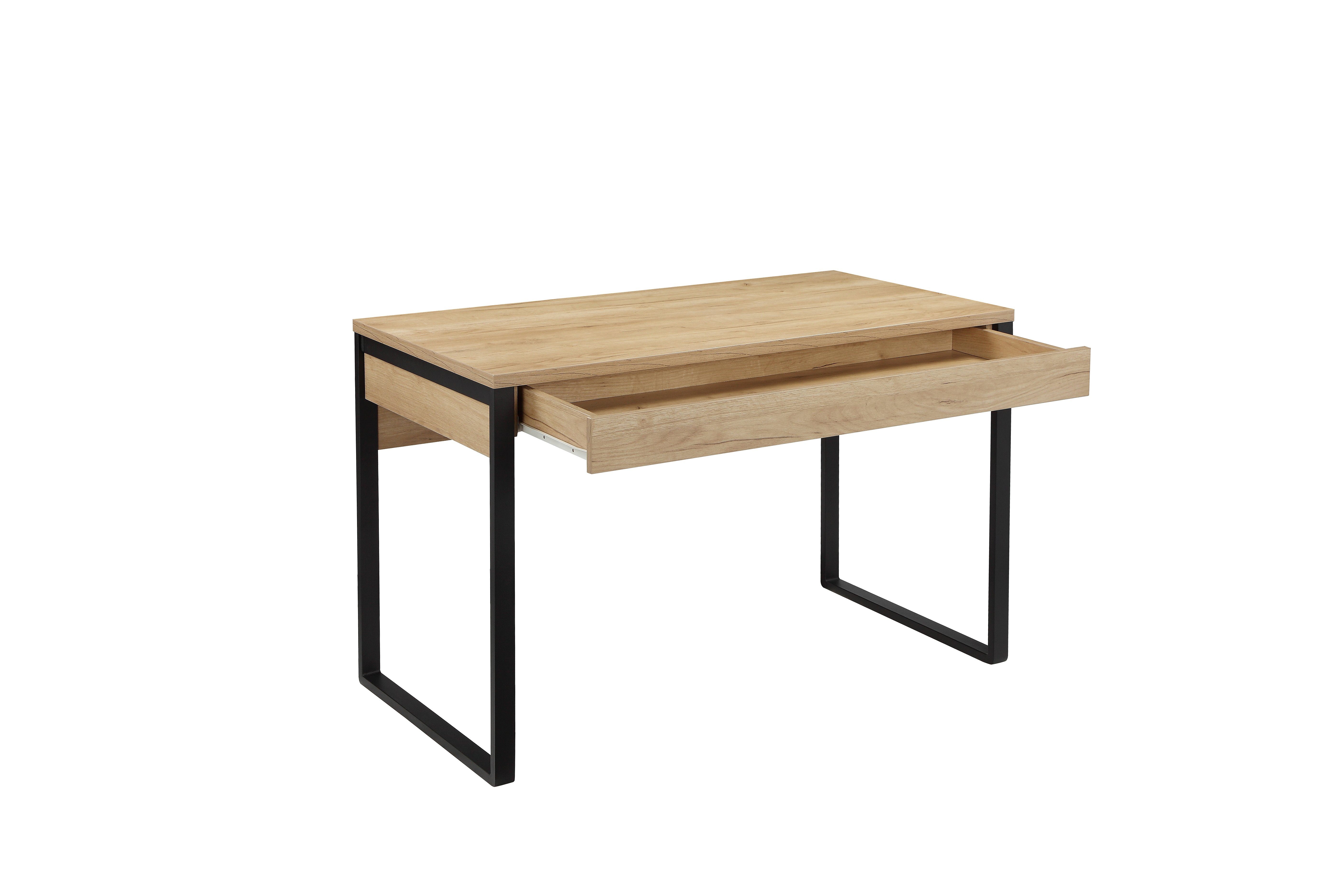 Places of Style Bureau Moid, Computertafel in modern design, Breedte 120/140/160 cm, met metalen poten & lade
