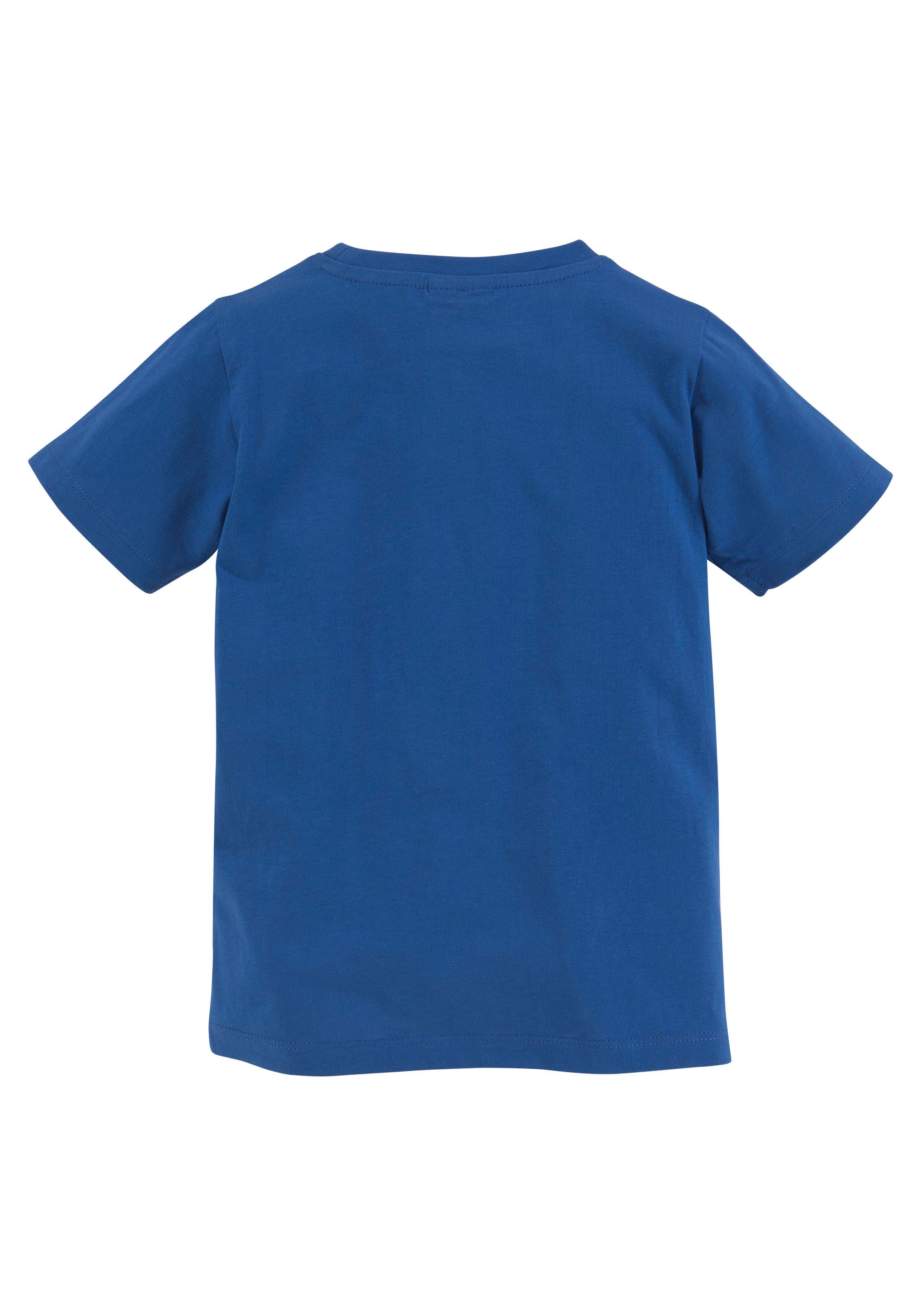 KIDSWORLD T-shirt KLEIN+FRECH+SCHLAU... Korte mouwen, basic pasvorm, bedrukt, ronde hals