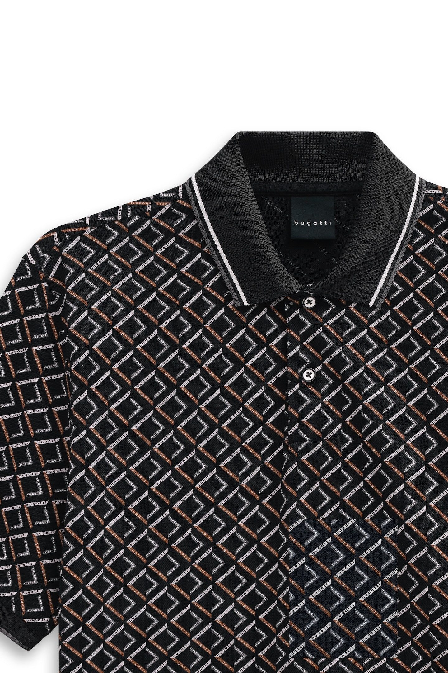 Bugatti Poloshirt MODERN FIT met ruitmotief