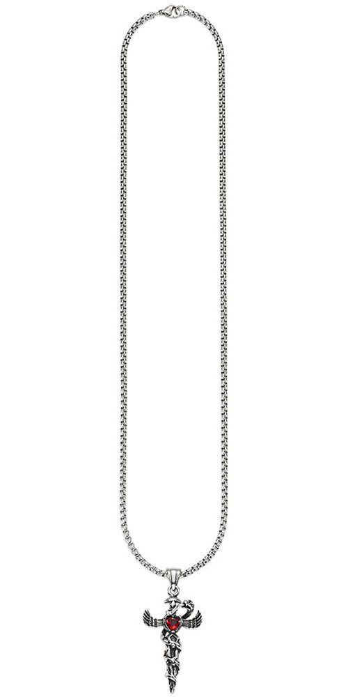 Bruno Banani Ketting met hanger Sieraad Geschenk Venezia Gotisch Hart rood B0247N 20 00 55