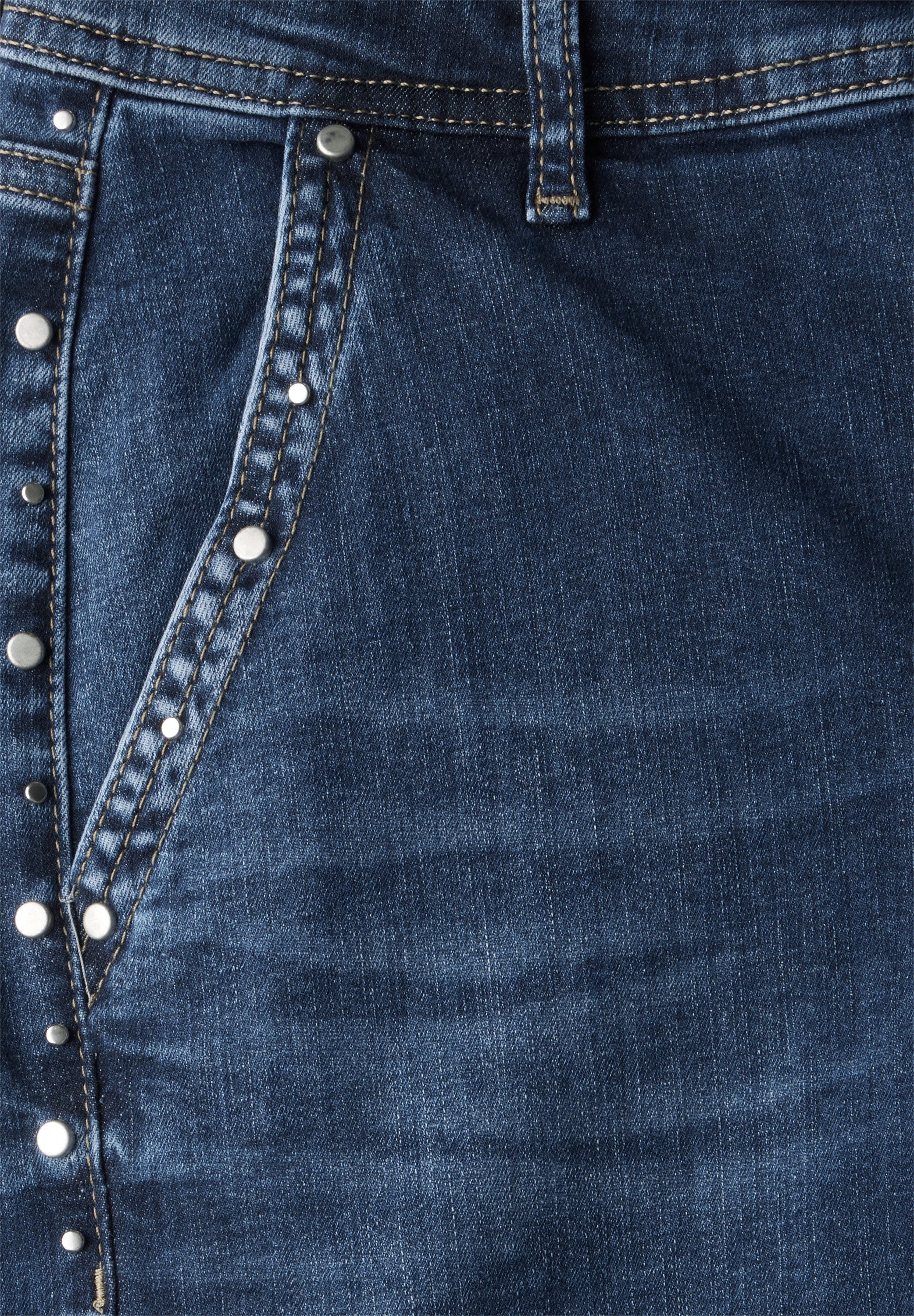 STREET ONE High-waist jeans met studs