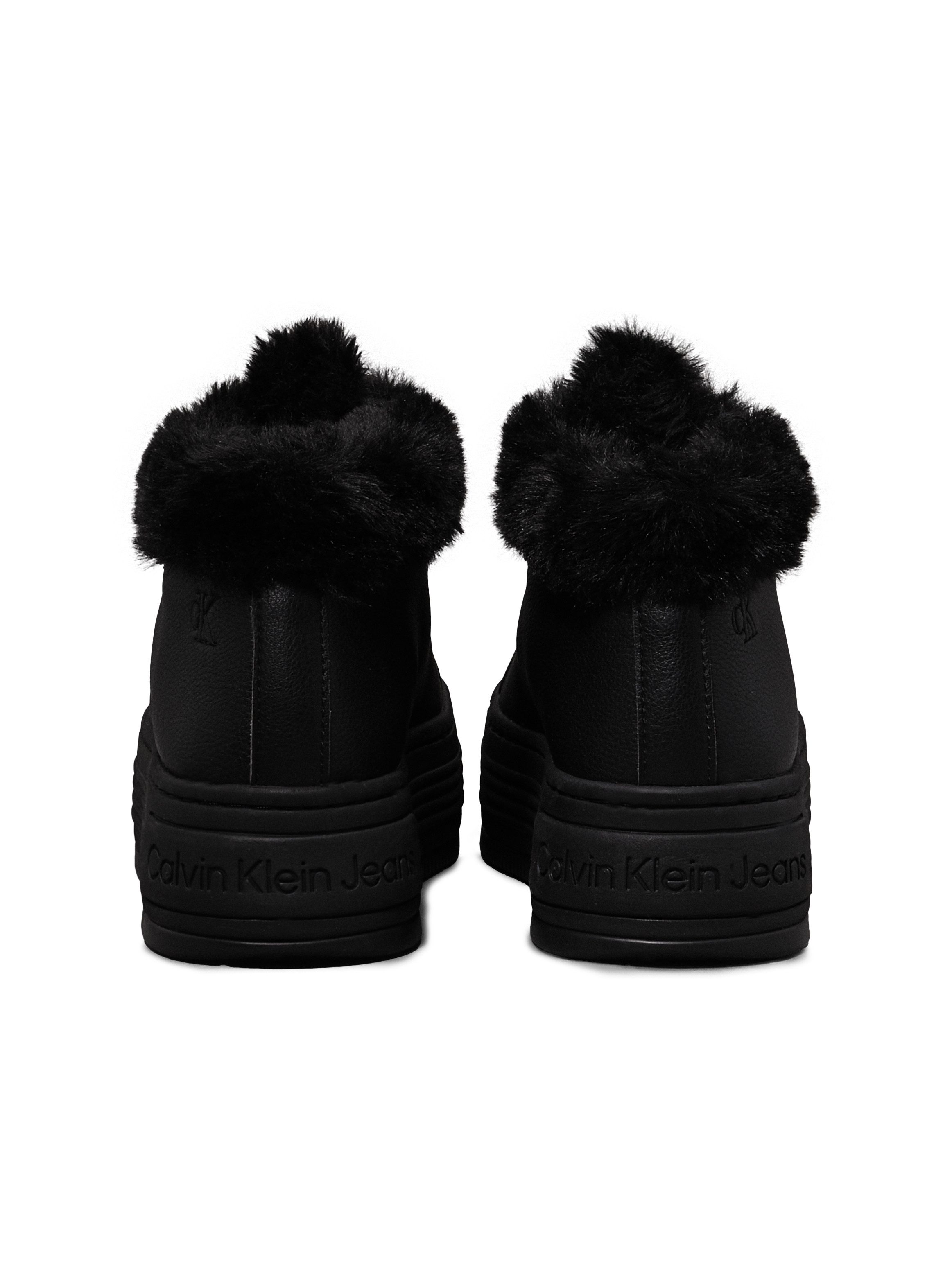 Calvin Klein Winterlaarzen BOLD PLATF LOW LACEUP MG LTH , plateaulaarzen, enkellaarsje, high-top sneaker, logo in de loopzool