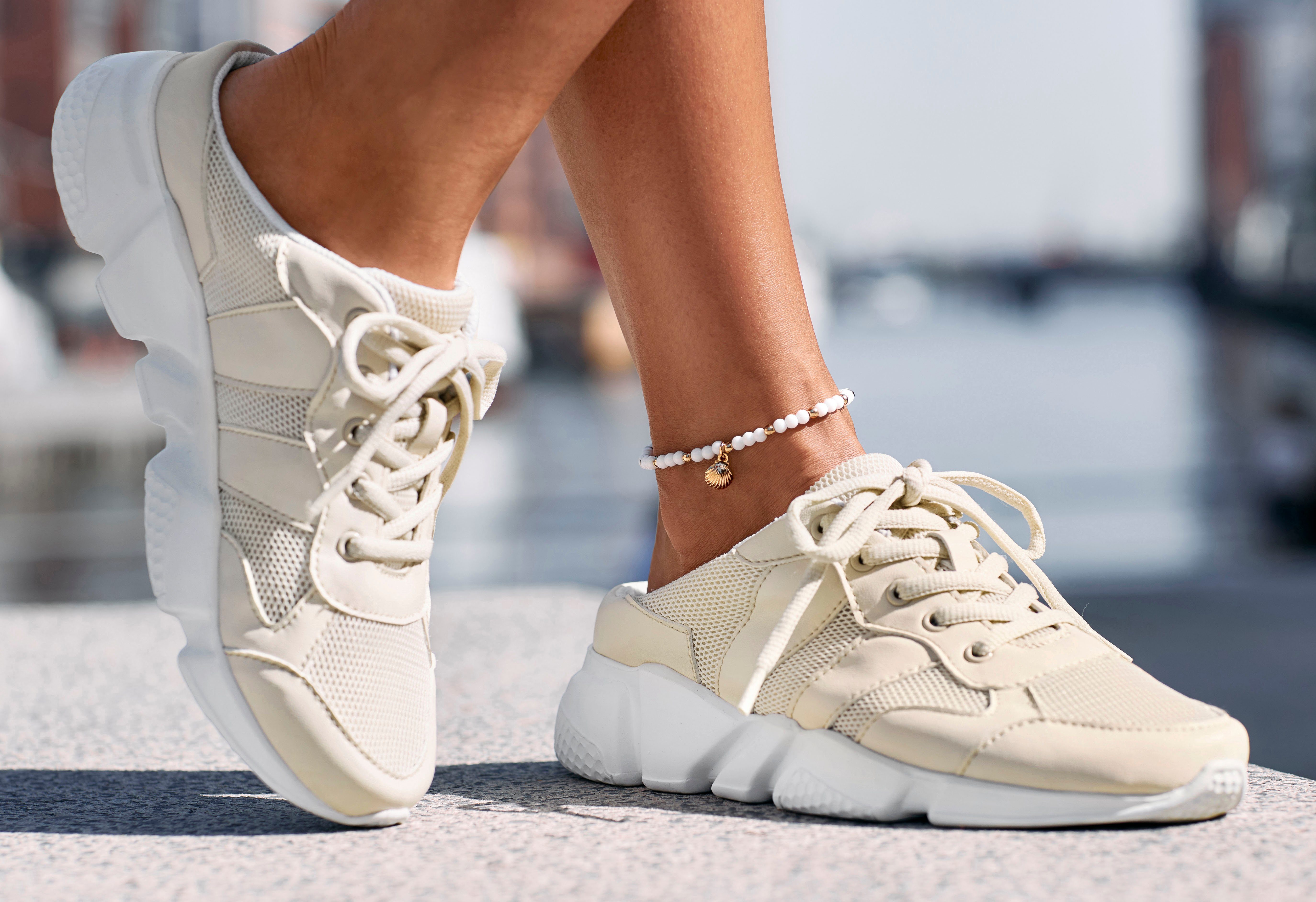Lascana Sabots Sneakers Sneaker, vrijetijdsschoen, lage schoen, van textiel VEGAN