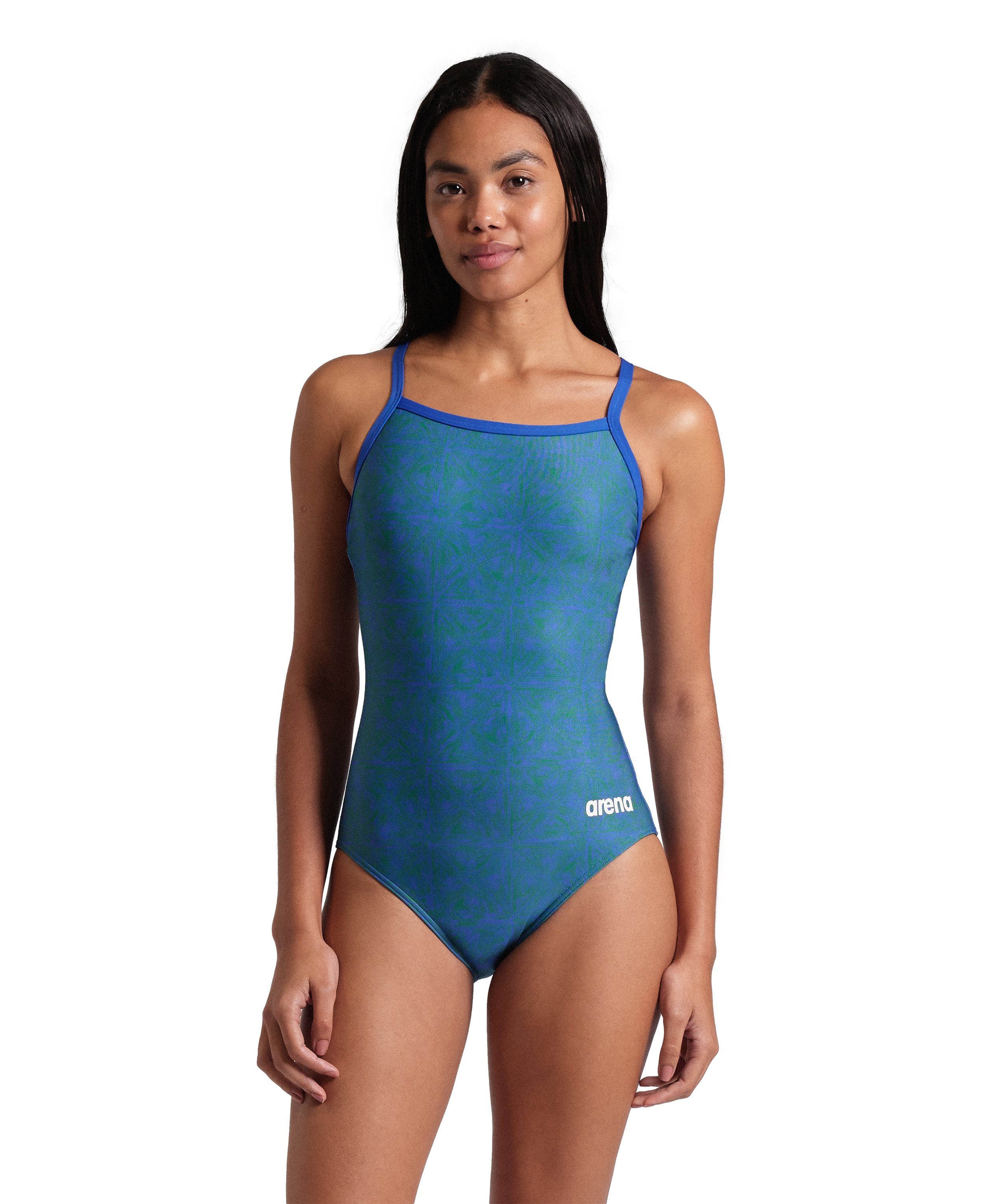 Arena Badpak WOMEN'S ARENA ABSTRACT TILES SWIMSU dames badpakken maat 44 blauw