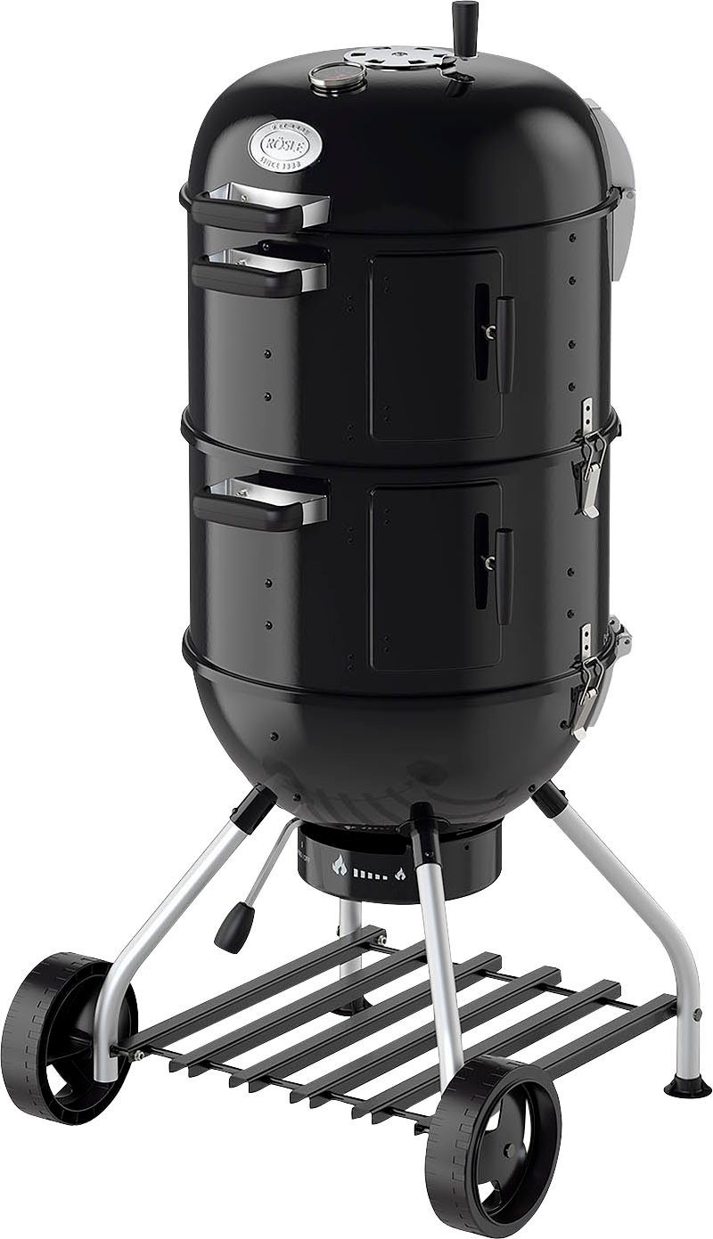 ROESLE Smoker Kogelgrill No.1/F50-S, 25009 met twee smoker-ringen of als mini-kogelgrill, 2x ø 50 cm bbq-accessoires zwart