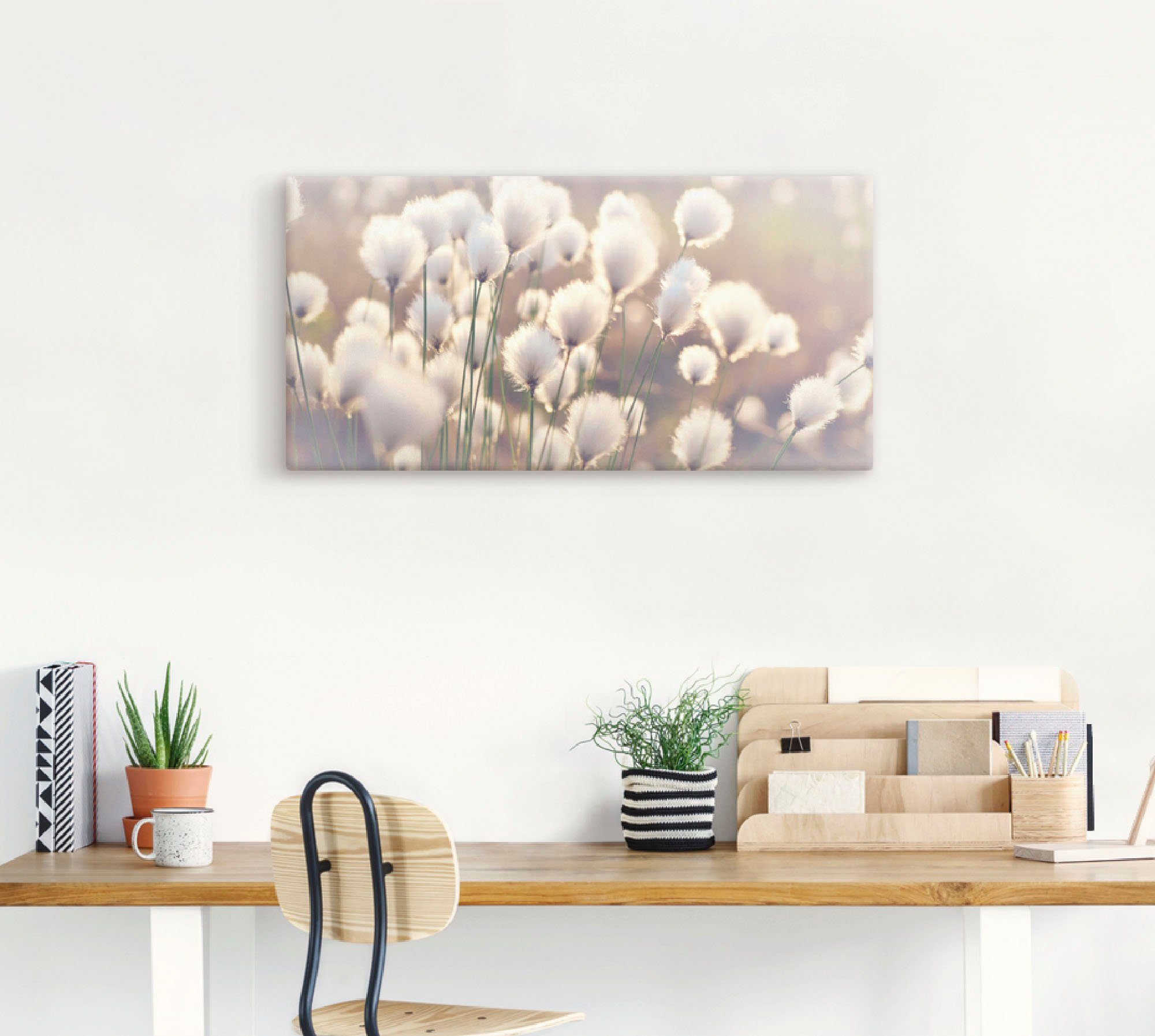 Artland Artprint Wolgrasmagie in het veen als artprint van aluminium, artprint voor buiten, artprint op linnen, poster, muursticker