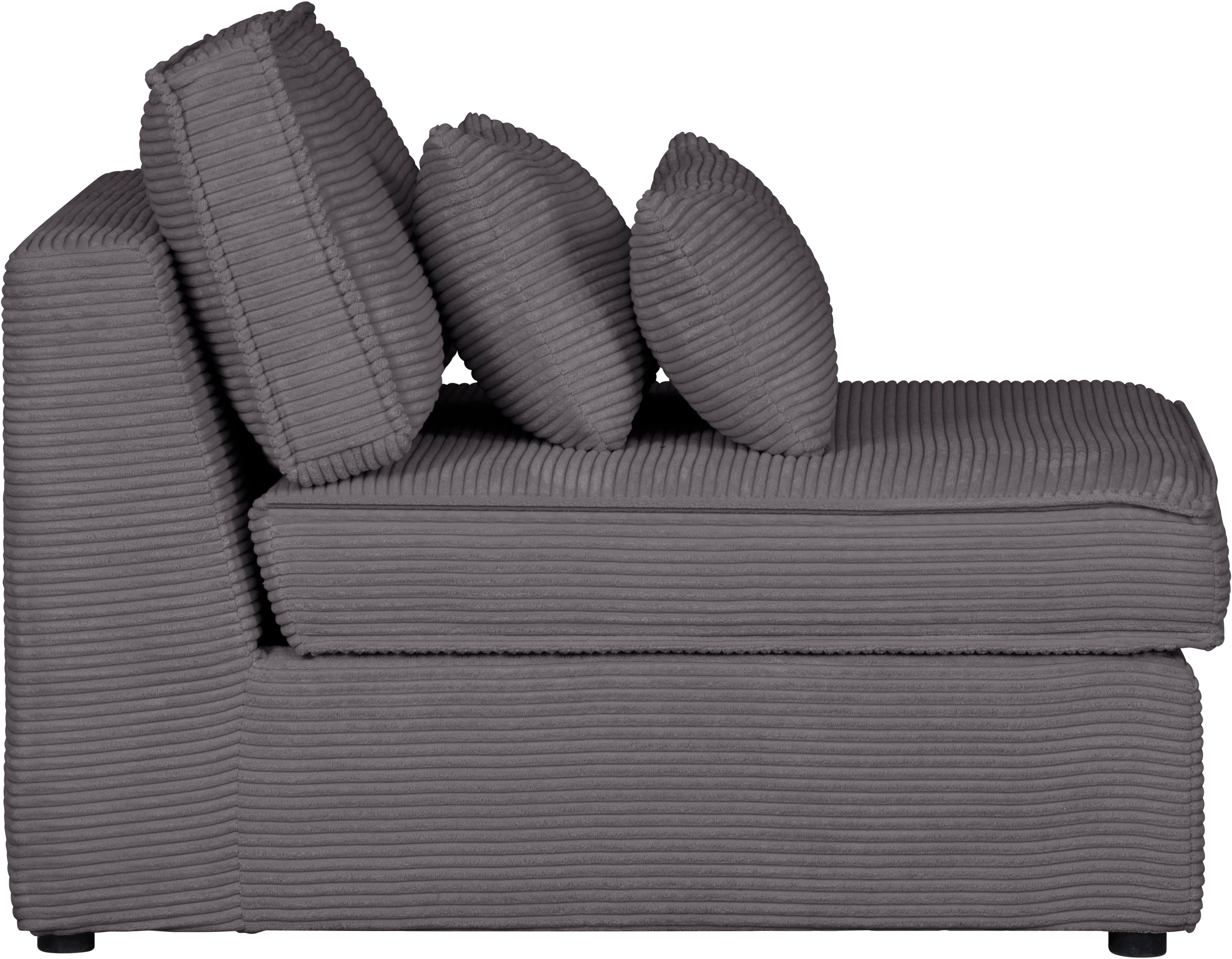 RAUM.ID Bank-middenelement Florid als deel van een modulaire bank, stevig zitcomfort, ook in cord