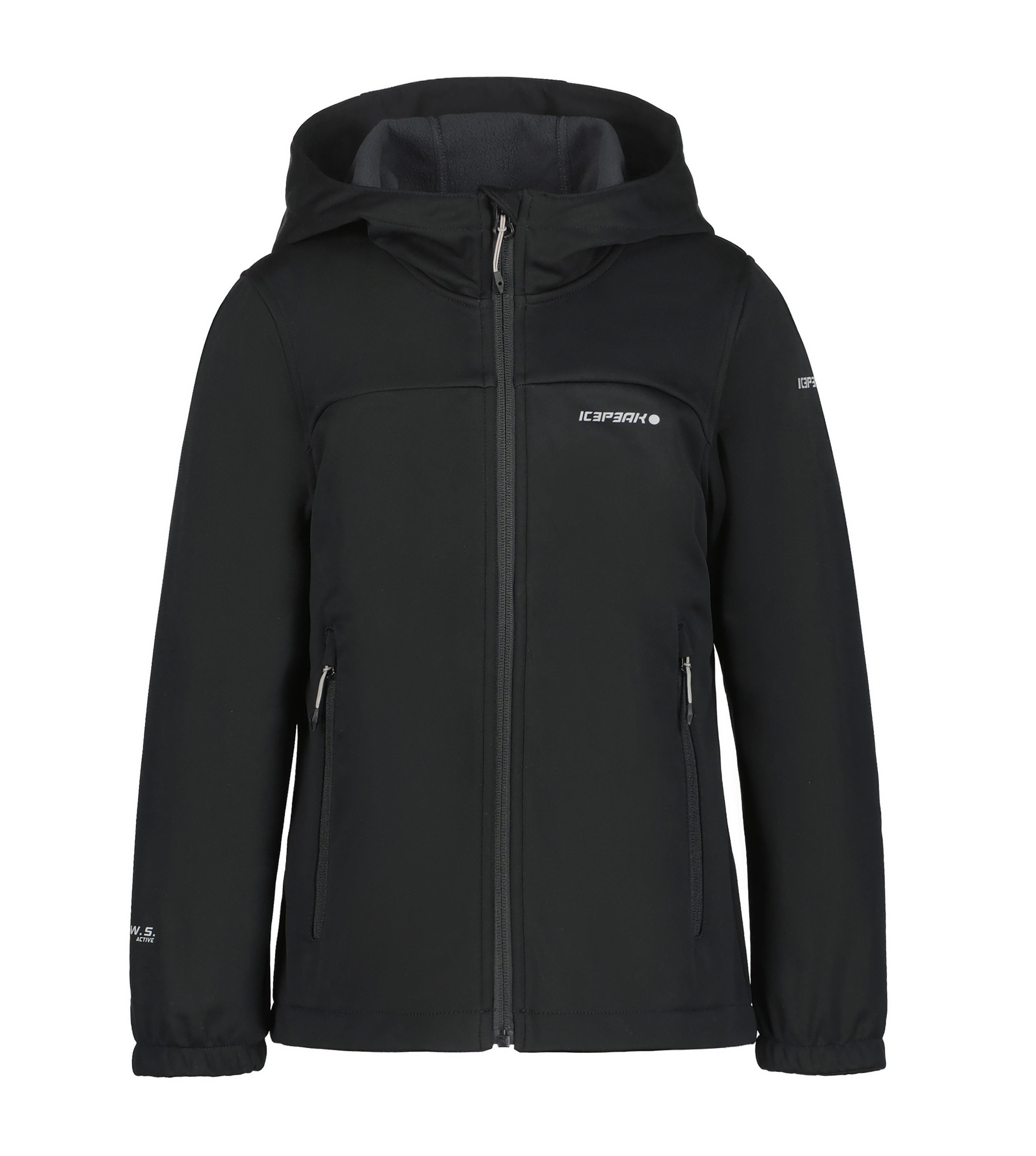Icepeak Softshell-jack KULM JR met modieuze logo-opschriften (1 stuk) meisjes softshell jassen maat 140 zwart