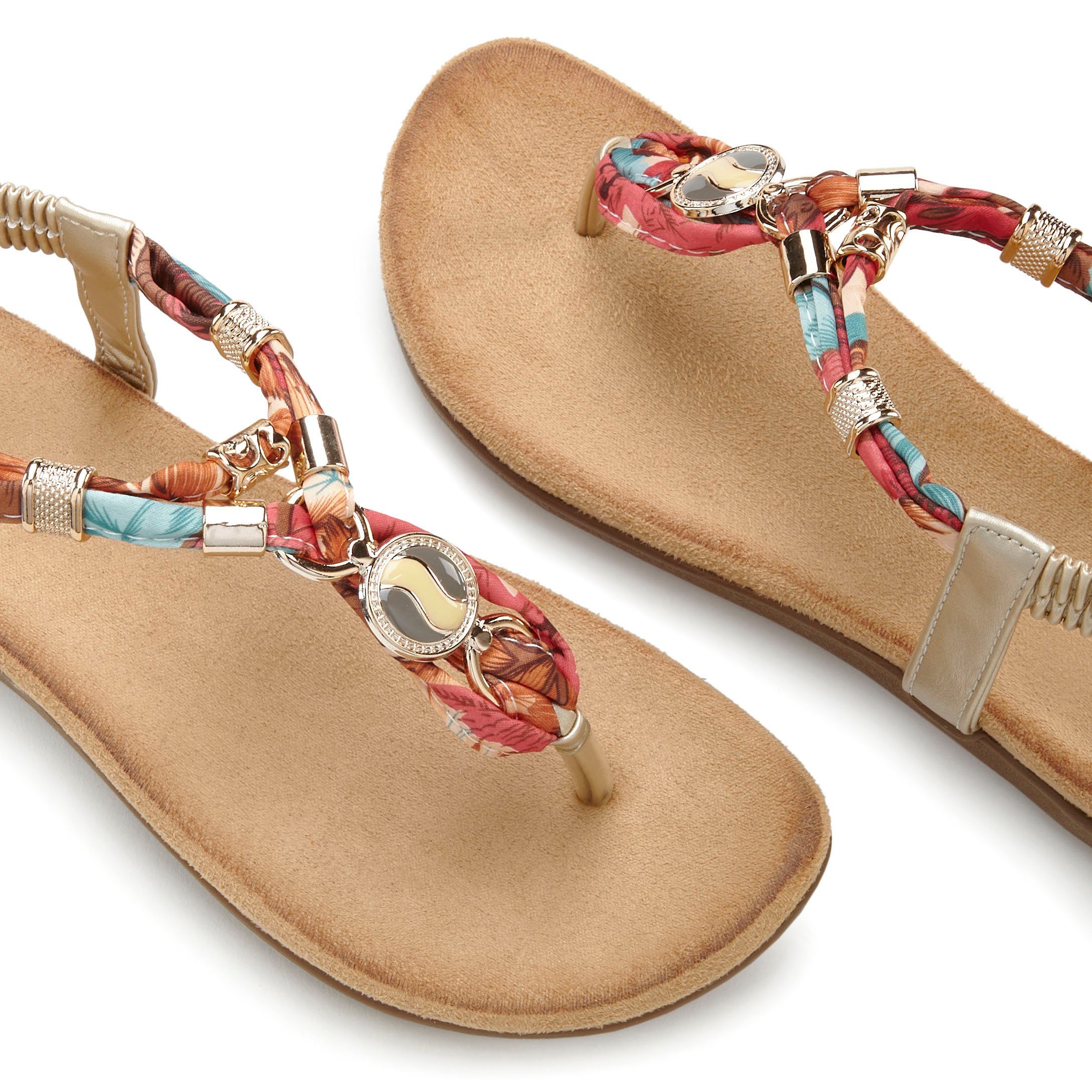 Lascana Teenslippers Sandaal met elastische banden en modieuze kleurstelling