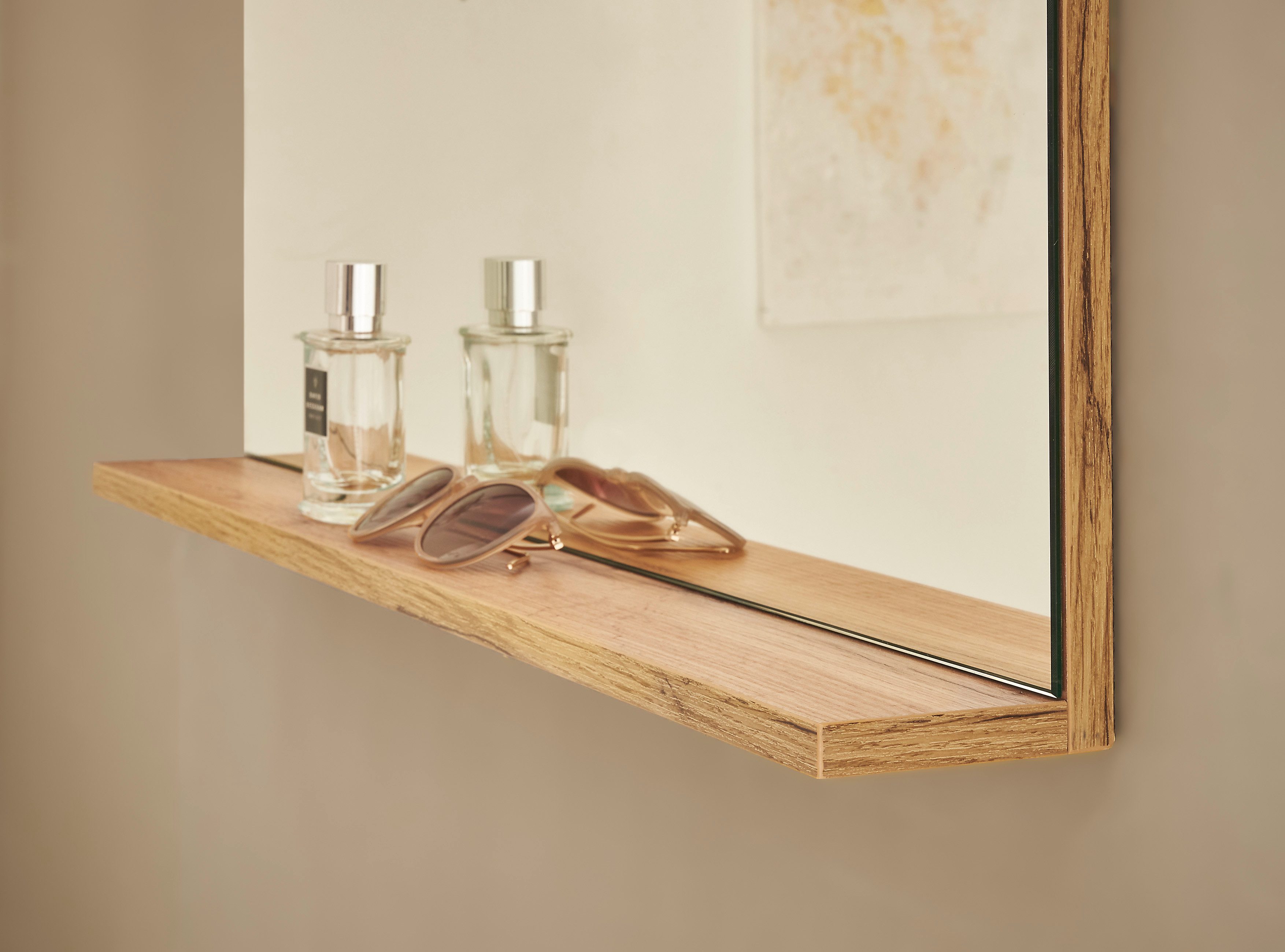 INOSIGN Halmeubelset GIRON/ CiTY, Garderobe in Wotan Eik, moderne garderobekast bevat kast, commode, spiegel, paneel & schoenenbank + zitkussen (complete set, 5-delig)