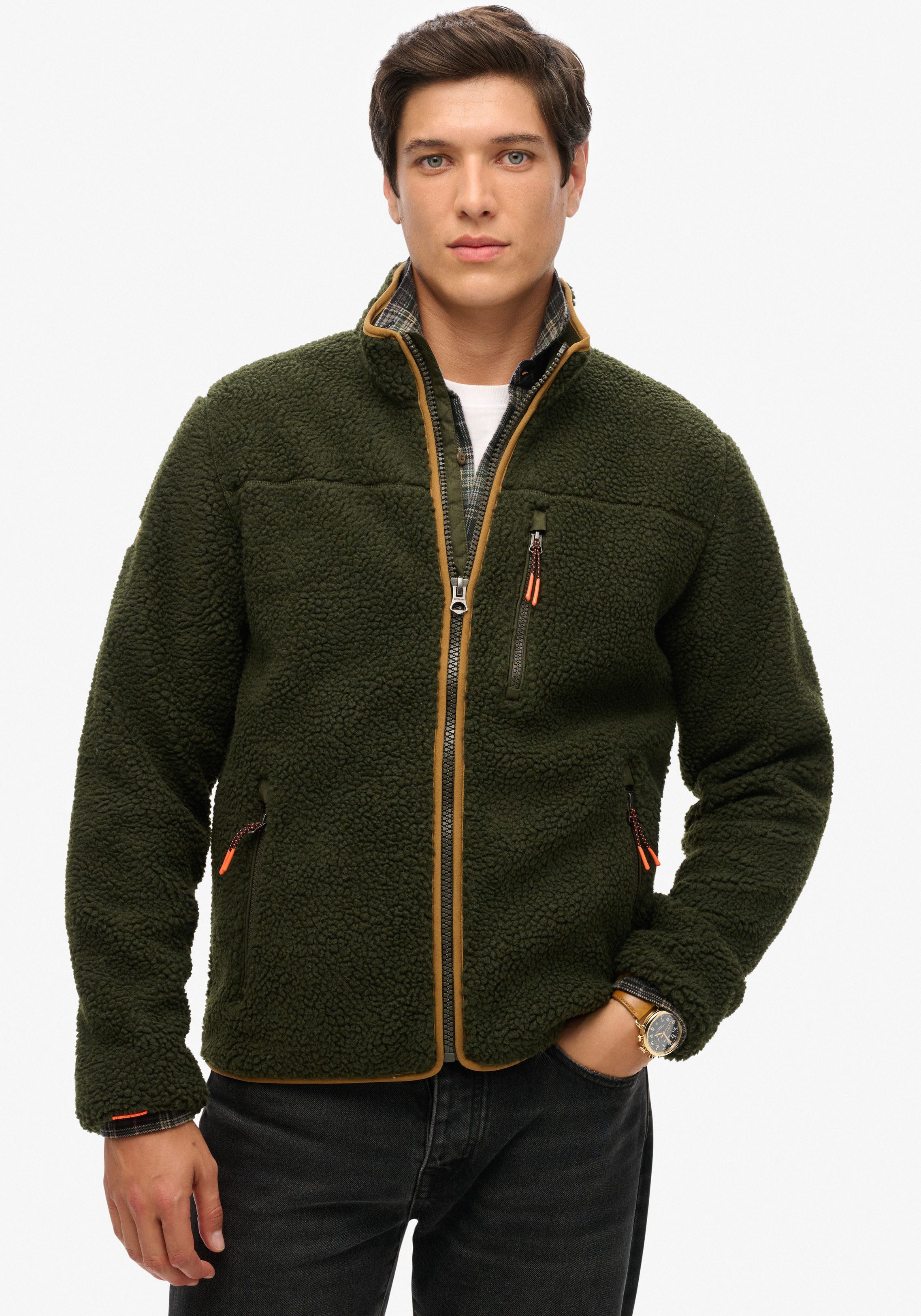 Superdry Fleecejack OUTDOOR FULL ZIP FLEECE heren fleece vesten maat XXXL groen